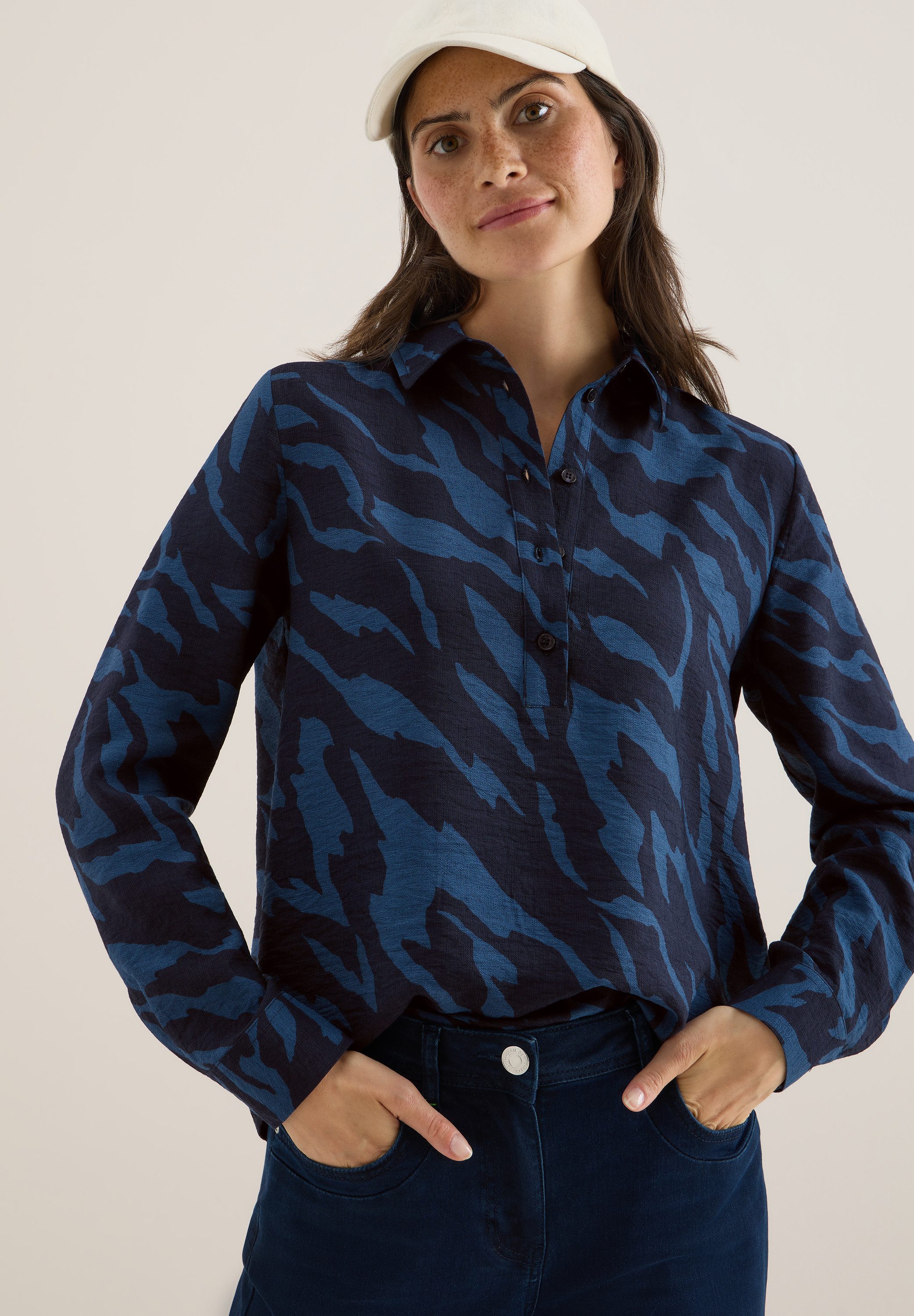 CECIL Hemdbluse mit All-Over Print günstig online kaufen