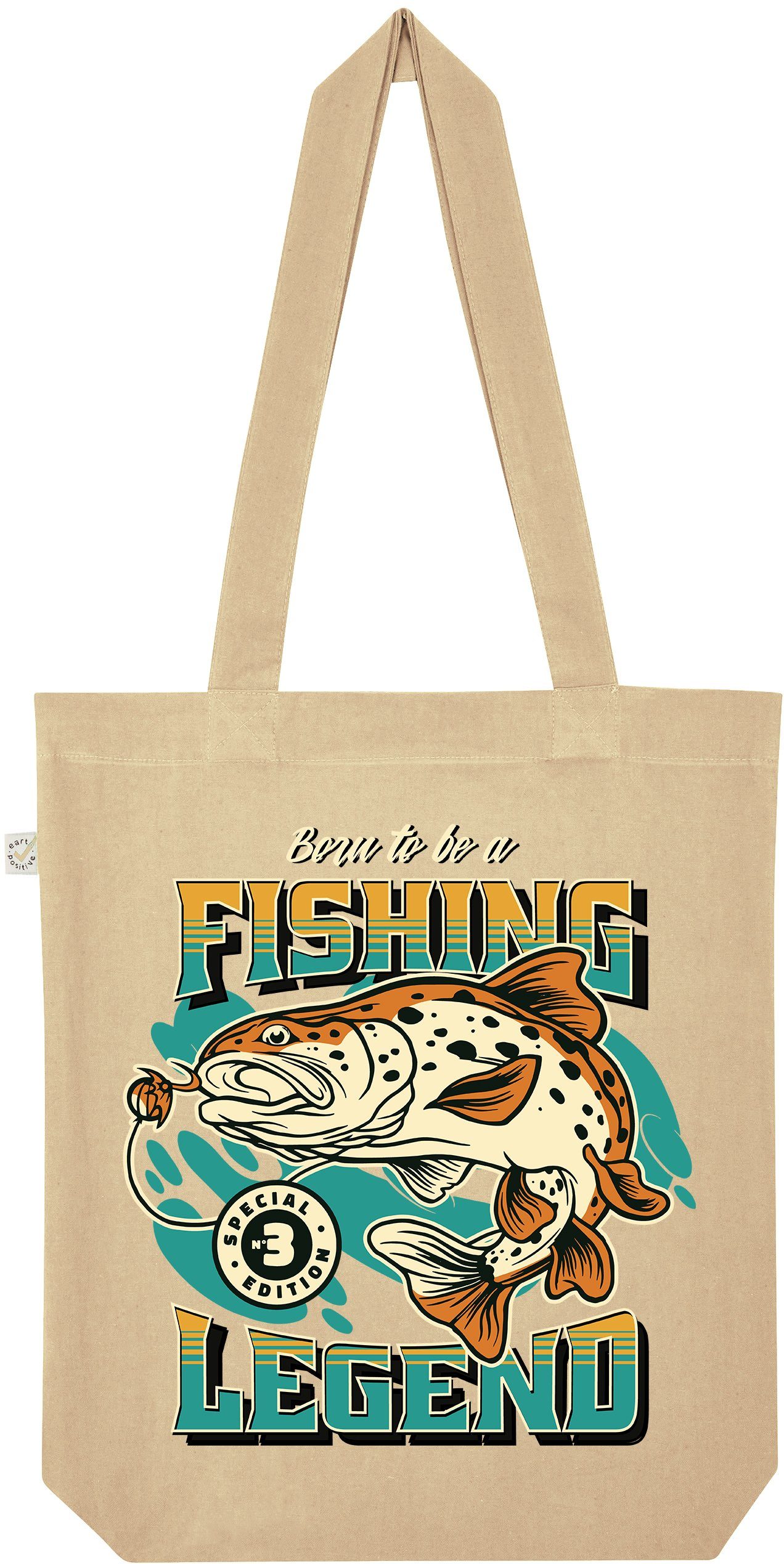 Tragetasche "Fishing Legend" Jutebeutel Tasche Lange Henkel
