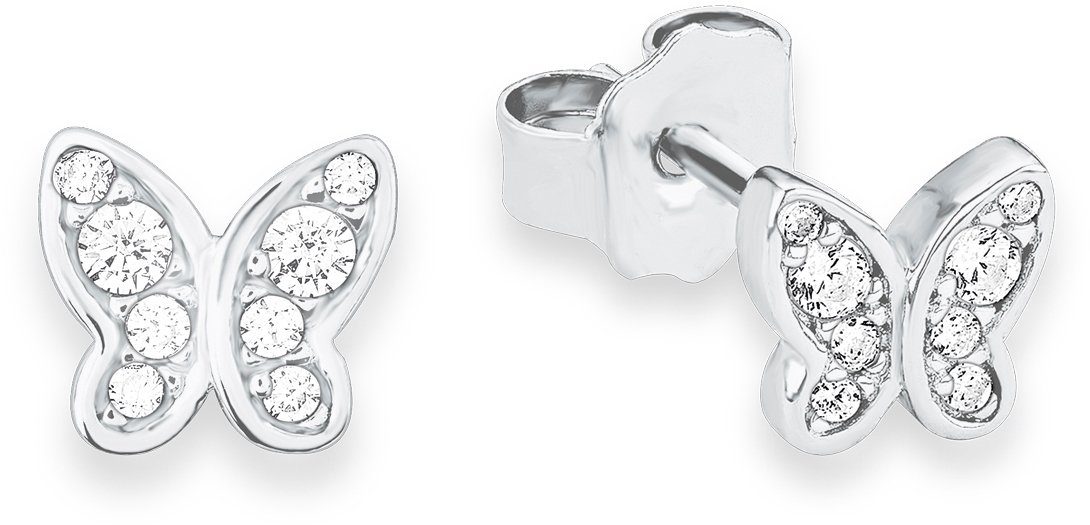 s.Oliver Junior Paar Серьги-гвоздики Schmetterling, mit Zirkonia (synth)