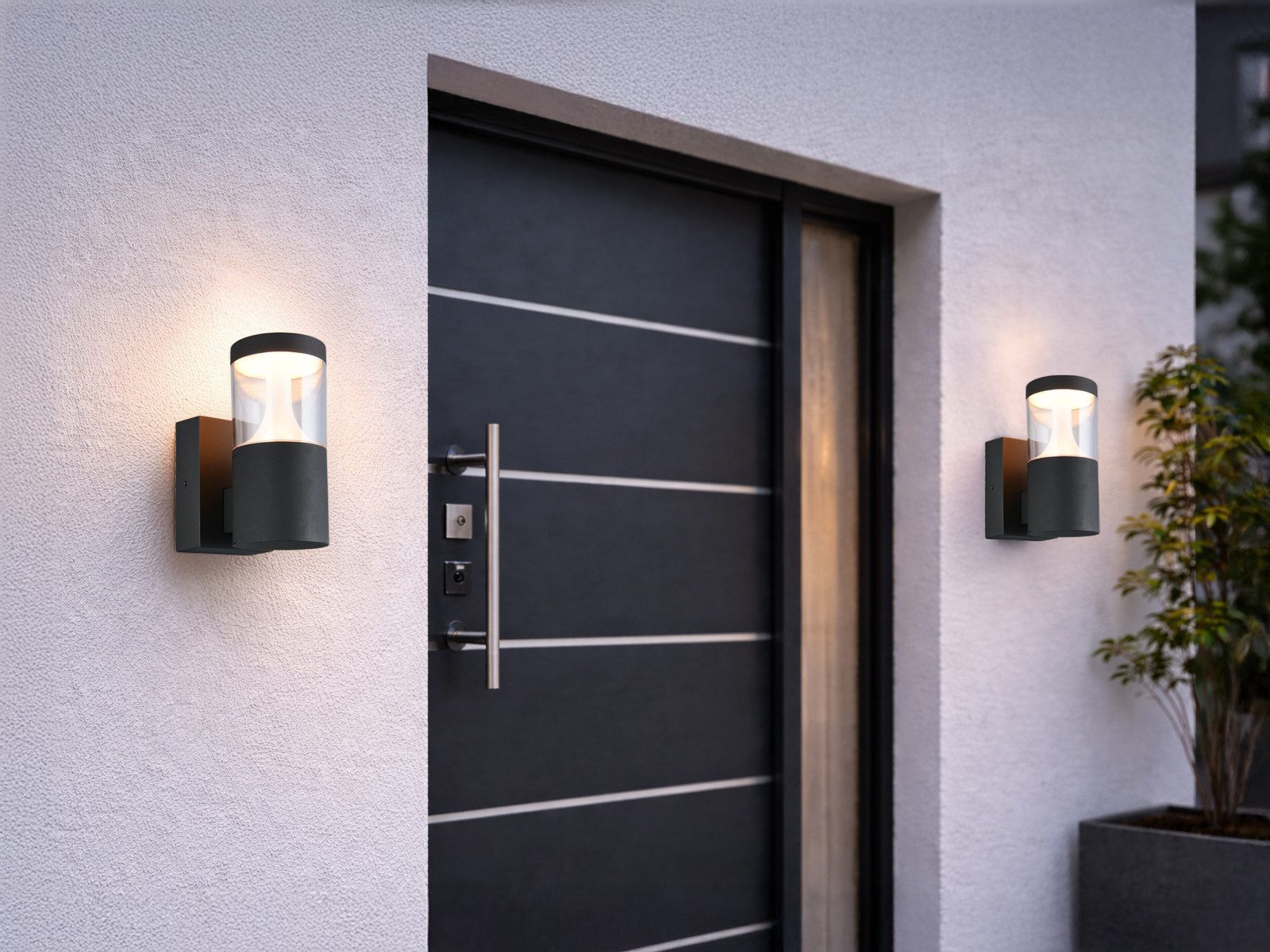 TRIO Leuchten LED Außen-Wandleuchte 2er SET für Reihenschaltung, Höhe 24cm, Dimmfunktion, LED fest integriert, Warmweiß, Neutralweiß, Haus-Wand Außenleuchten, besonders wetterfeste Fassadenbeleuchtung