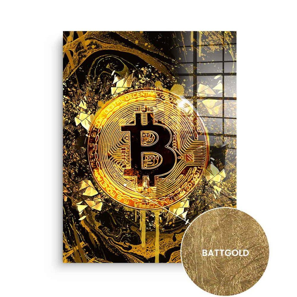 DOTCOMCANVAS® Acrylglasbild, Bitcoin und Crypto, Blattgoldbild, günstig online kaufen