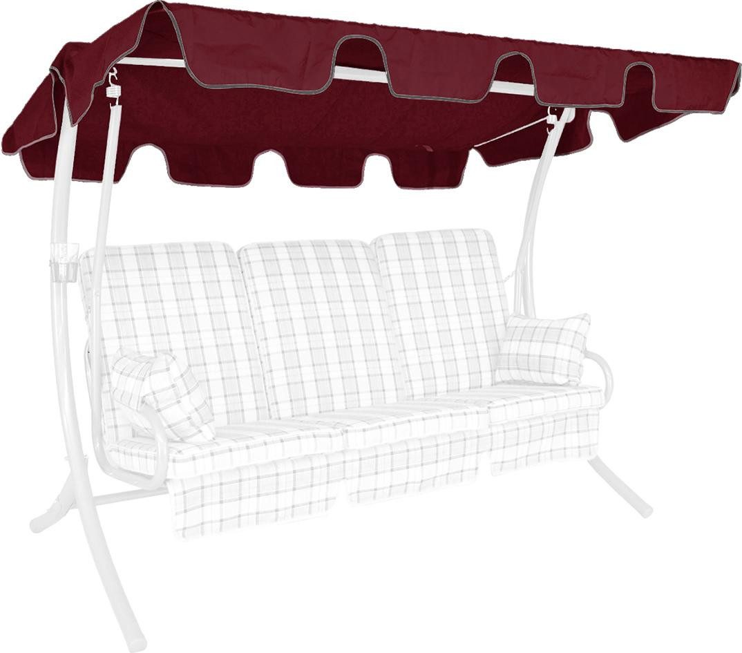 ANGERER Freizeitmöbel GmbH Hollywoodschaukelersatzdach Ersatzdach Hollywoodschaukel variable Größe bordeaux, (1 Stück), Für Dachgestänge T 110 - 145 cm und Breite bis 210 cm