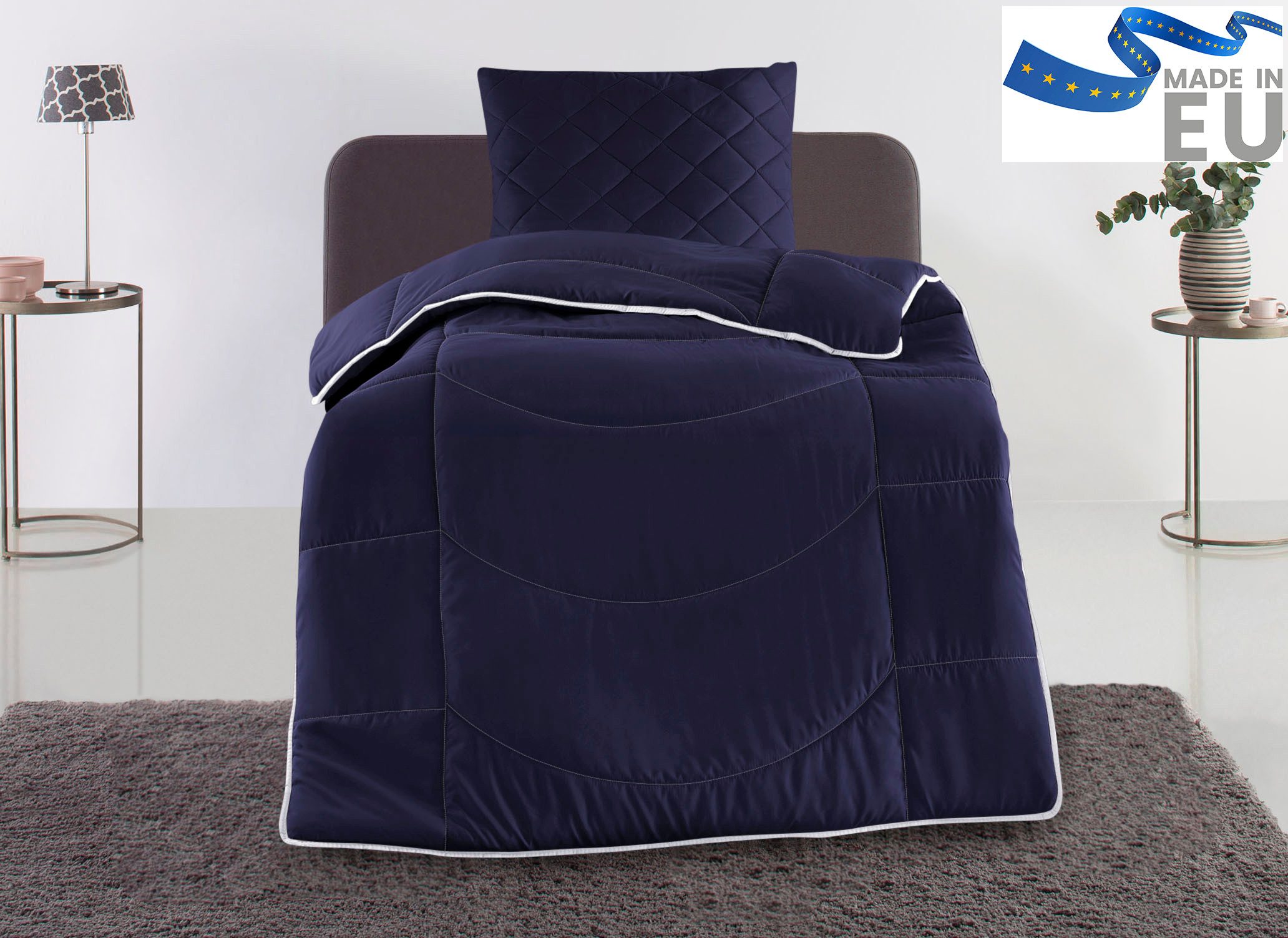 my home Steppbett + Kopfkissen Microlux, Bettdecke 135x200 cm, 155x220 cm, günstig online kaufen