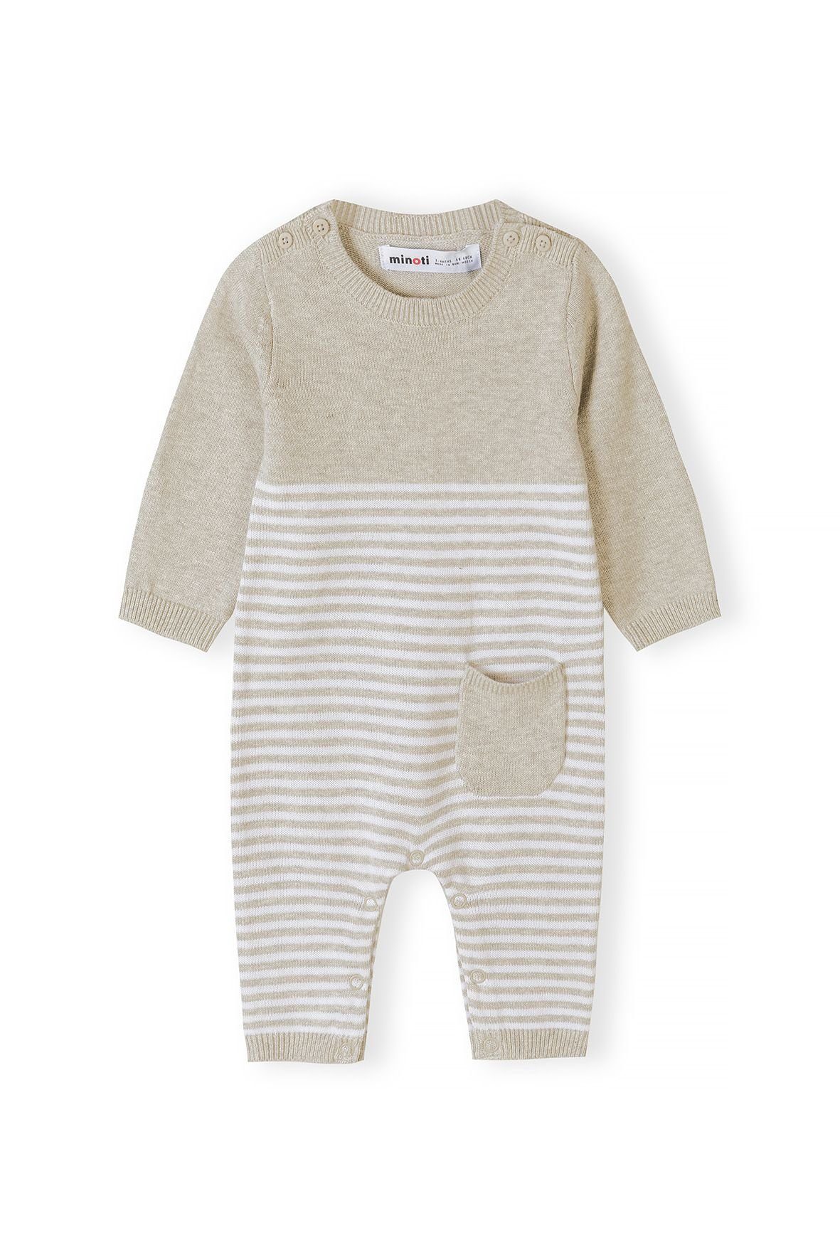 (0-18m) Strickstoff aus weichem Beige MINOTI Strampler