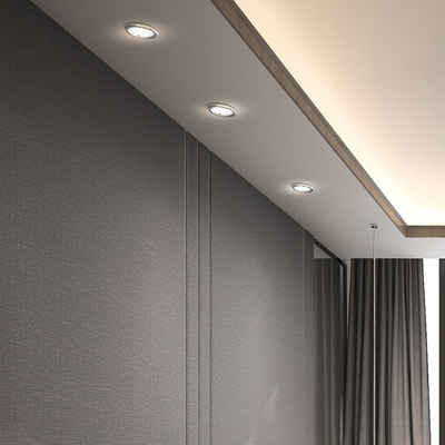 Nordlux LED Einbaustrahler, LED-Leuchtmittel fest verbaut, Warmweiß, 3er Set LED Einbau Strahler Lampen Decken Wohnzimmer Küche