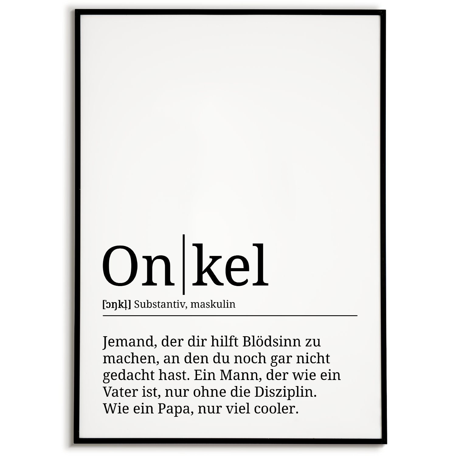Poster Onkel Definition Wandbild Geburtstag Onkel Geschenk