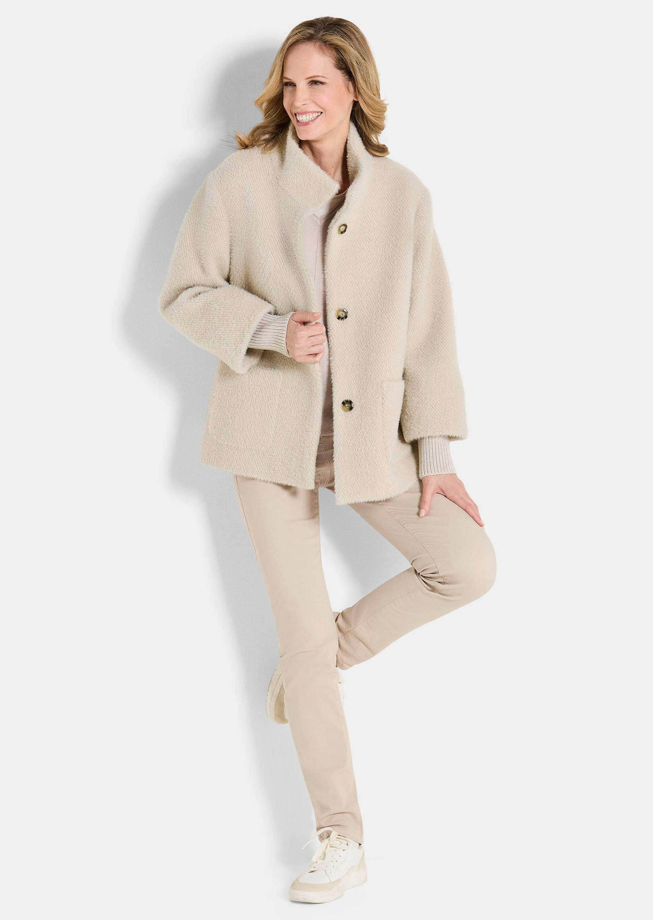 GOLDNER Outdoorjacke Flauschiger Kurzmantel mit Stehkragen Flauschjacke mit günstig online kaufen