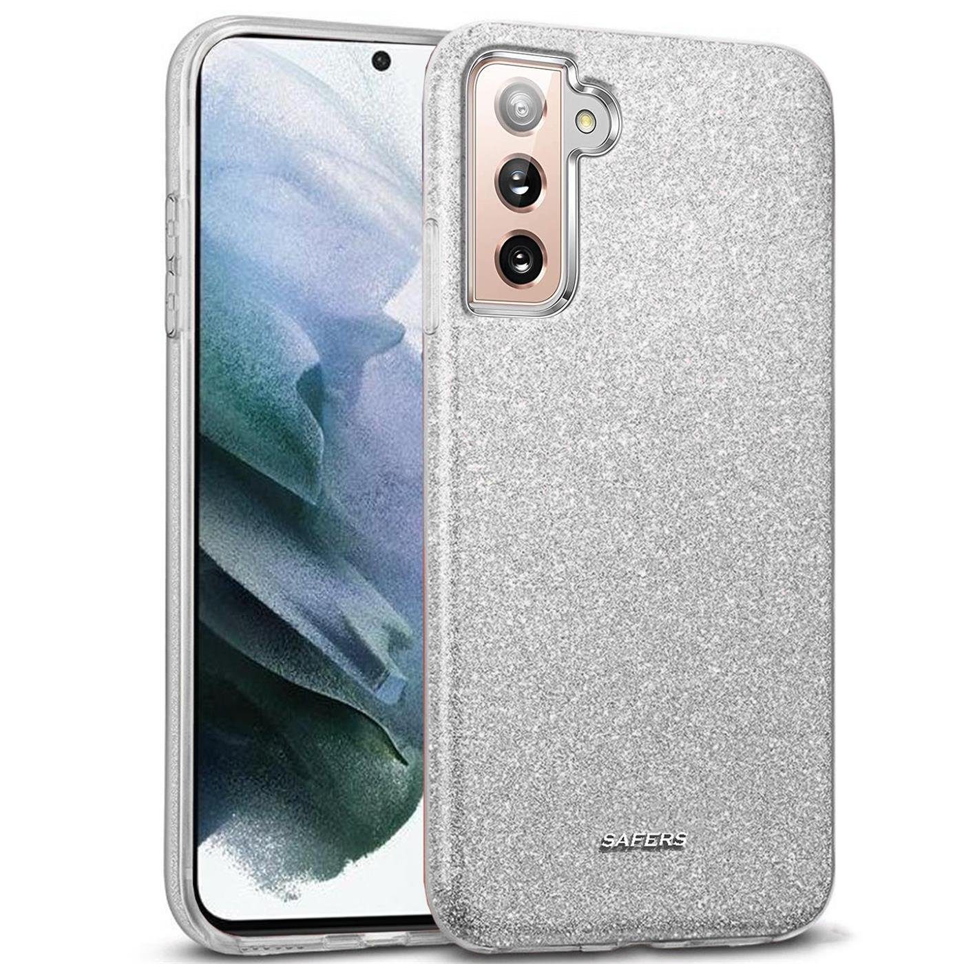 CoolGadget Handyhülle Glitzer Glamour Hülle für Samsung Galaxy S21 6,2 Zoll, Slim Case mit Glossy Effect Cover Schutzhülle für Samsung S21 5G Hülle