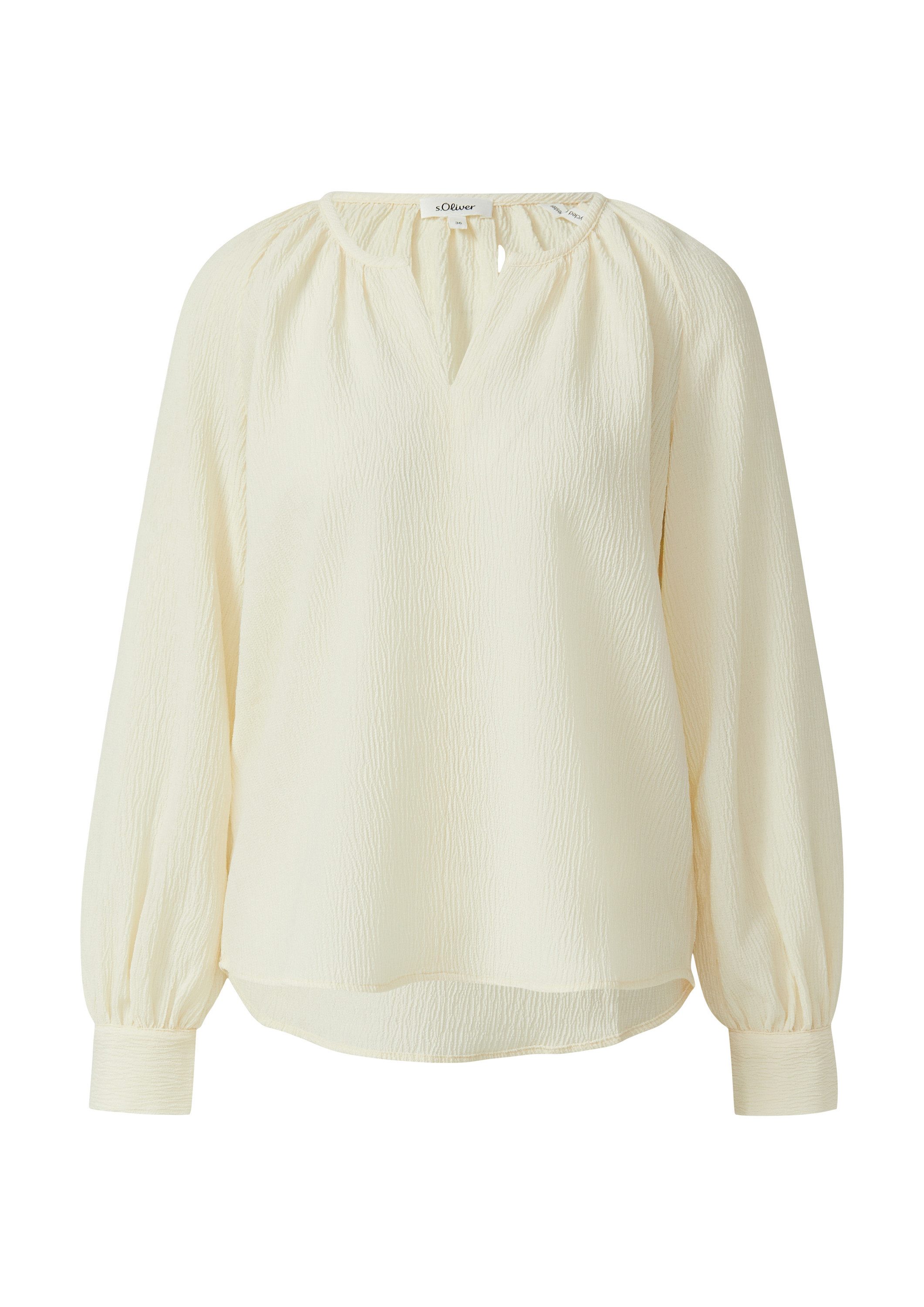 s.Oliver Langarmbluse Bluse Elastische strukturierte Bluse mit weitem Arm günstig online kaufen