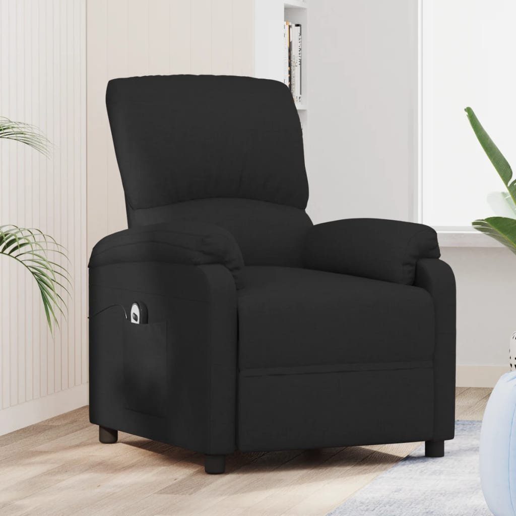 vidaXL Sessel Relaxsessel Elektrisch Schwarz (1-St) Stoff