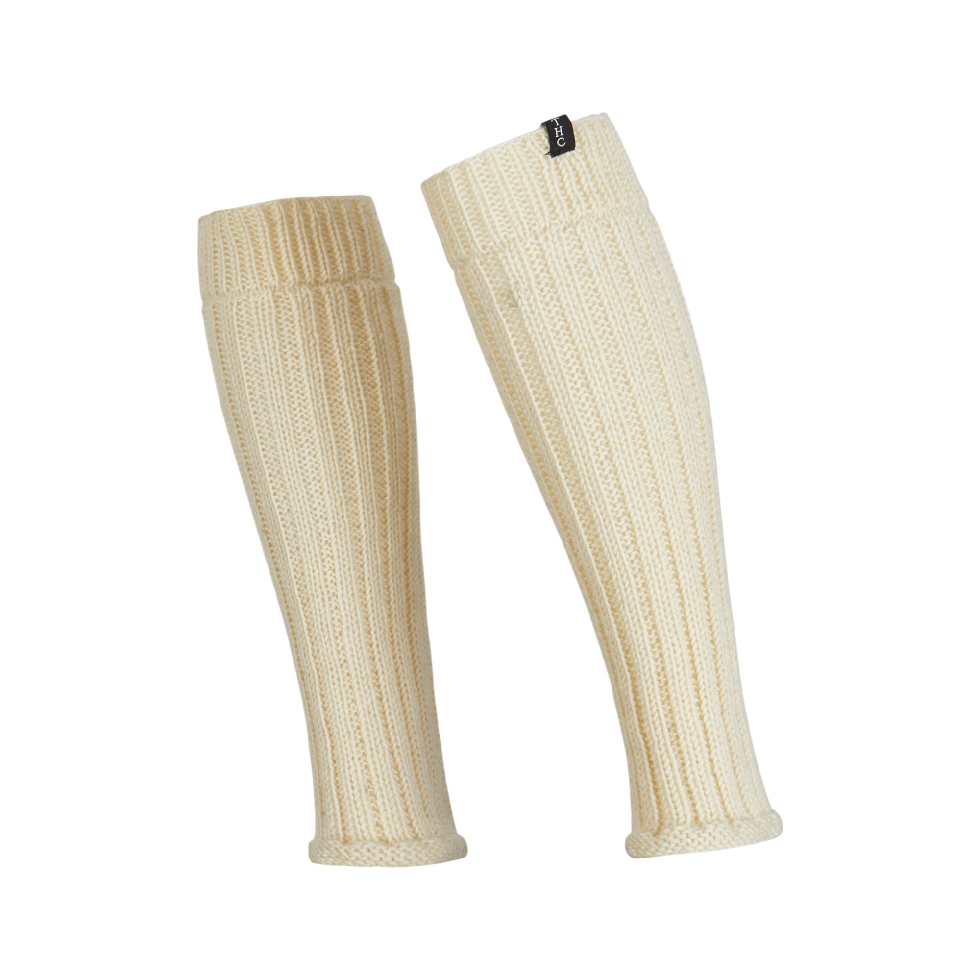 THC Natural Line Beinstulpen THC Schafwoll Stulpen weiß (1 Paar, 1-St., 1 Paar) unten am Fuß leicht ausgestellt für den Schuh