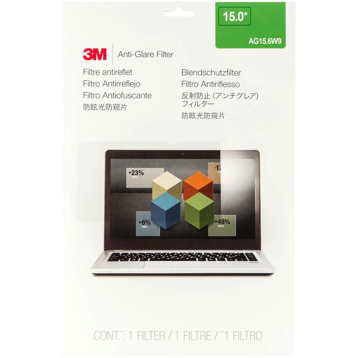 3M Displayschutzfolie AG156W9 Blendschutzfilter für Widescreen Laptops