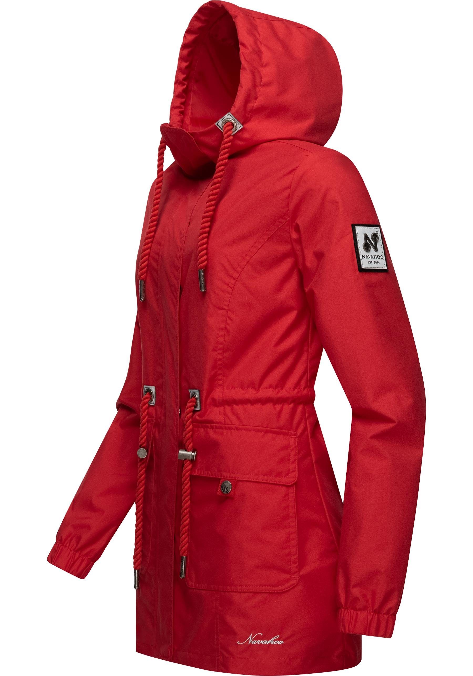 Navahoo Outdoorjacke Parka rot Neophee Übergangs Damen recycelten Materialien aus