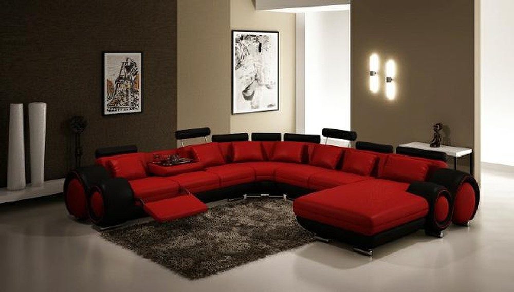 JVmoebel Ecksofa Elegante Leder Wohnlandschaft - XXL Ecksofa und Couch für Wohnraum, Made in Europa