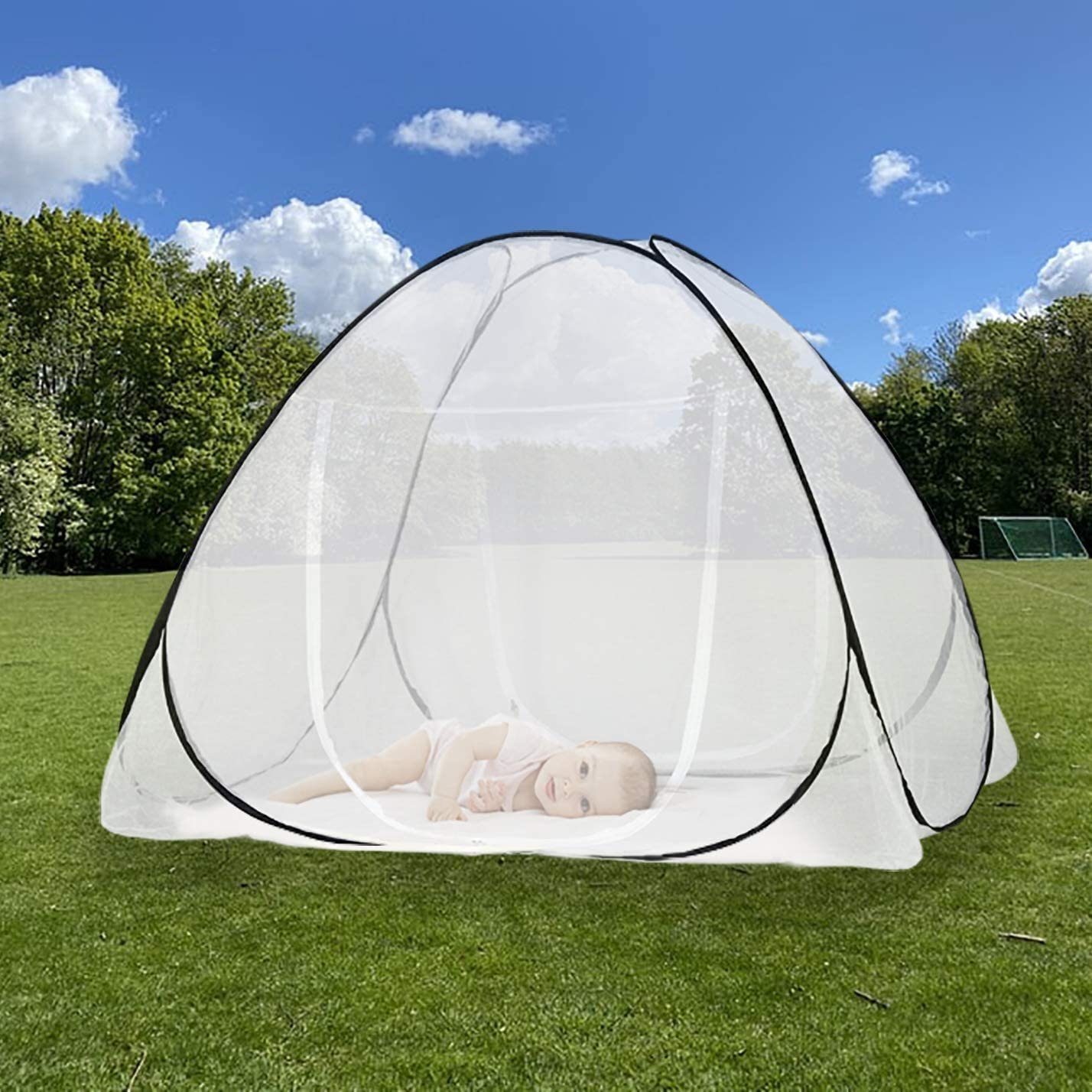 Sekey Moskitonetz Pop-up Insektenschutz Faltbare für Doppelbett Bett Baldachin, 200 x 180 x 145cm