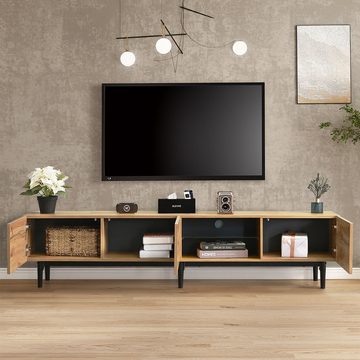 XDeer LED-TV-Schrank TV-Tisch TV-Ständer mit Holzmaserung TV-Ständer, (variable LED-Leuchten 175 (L) x 31 (W) x 41 (H) cm)