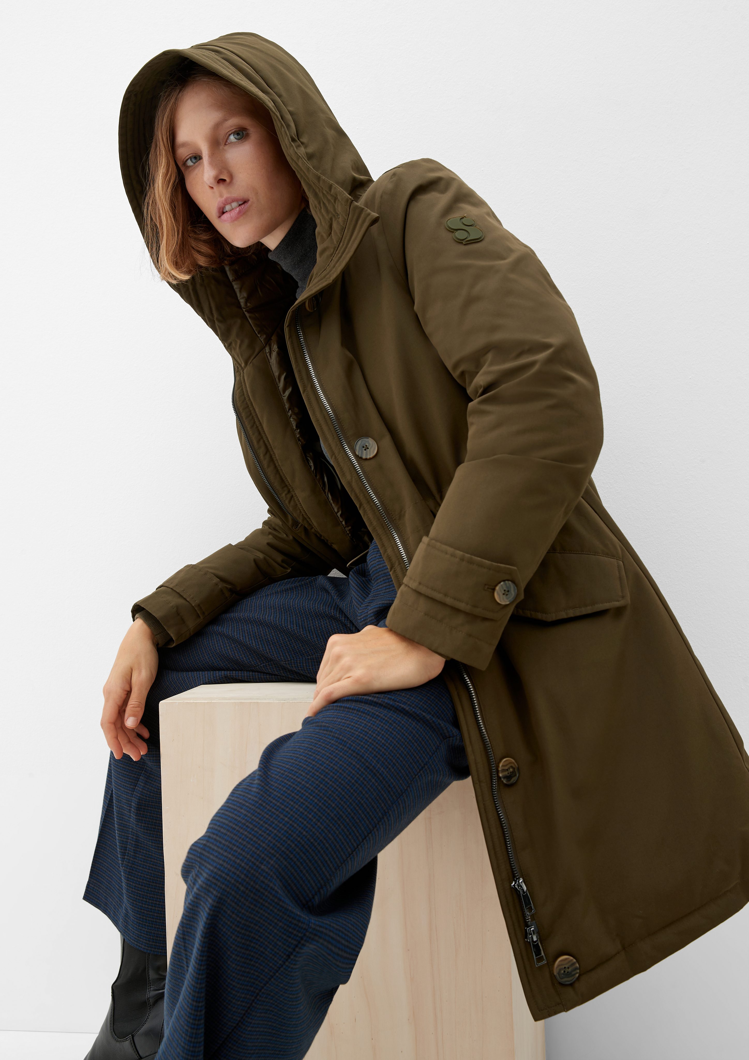 s.Oliver Funktionsmantel Parka mit Wattierung khaki/oliv