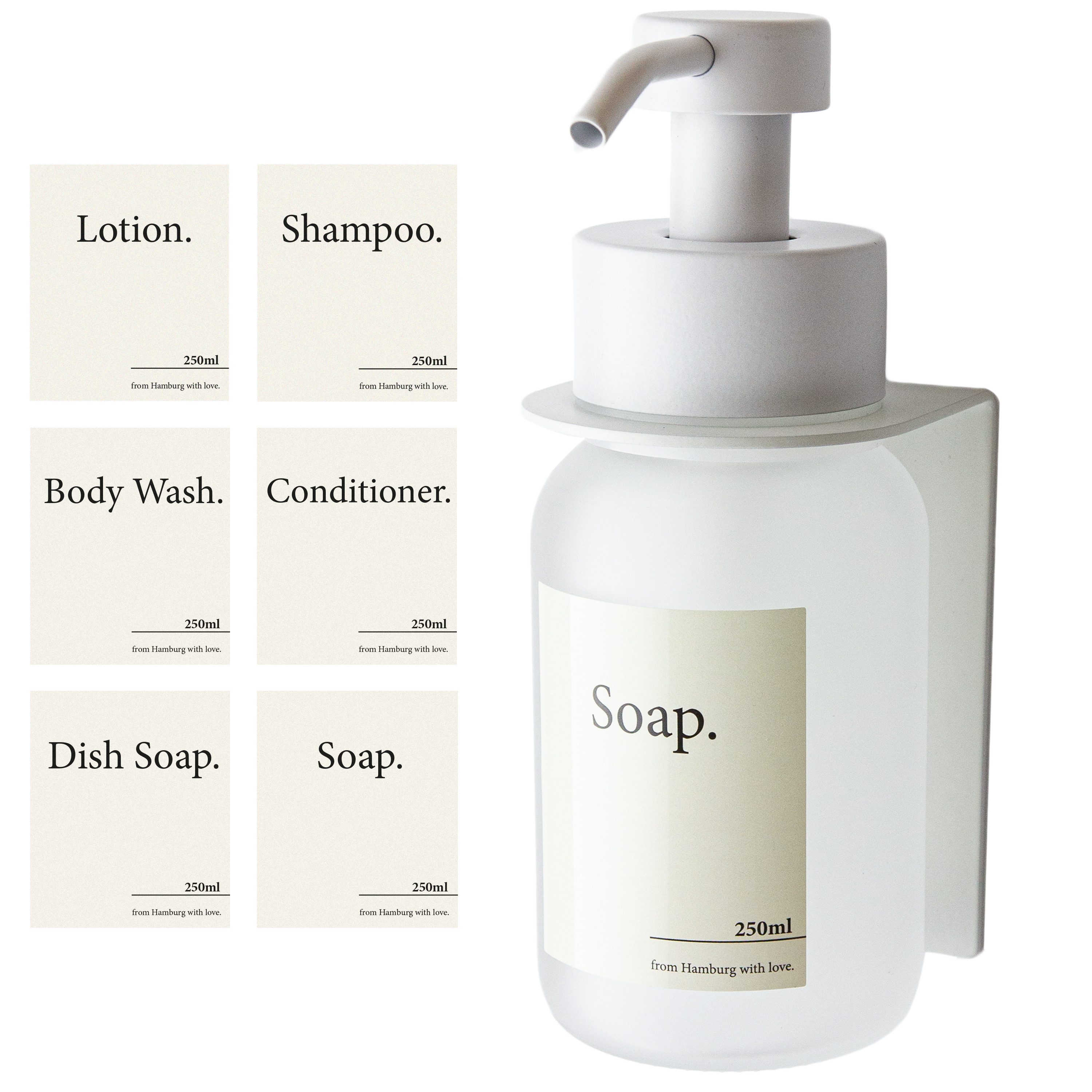 Designfabrik Hamburg Seifenspender Wandmontage ohne Bohren 250 ml, Pumpspen günstig online kaufen