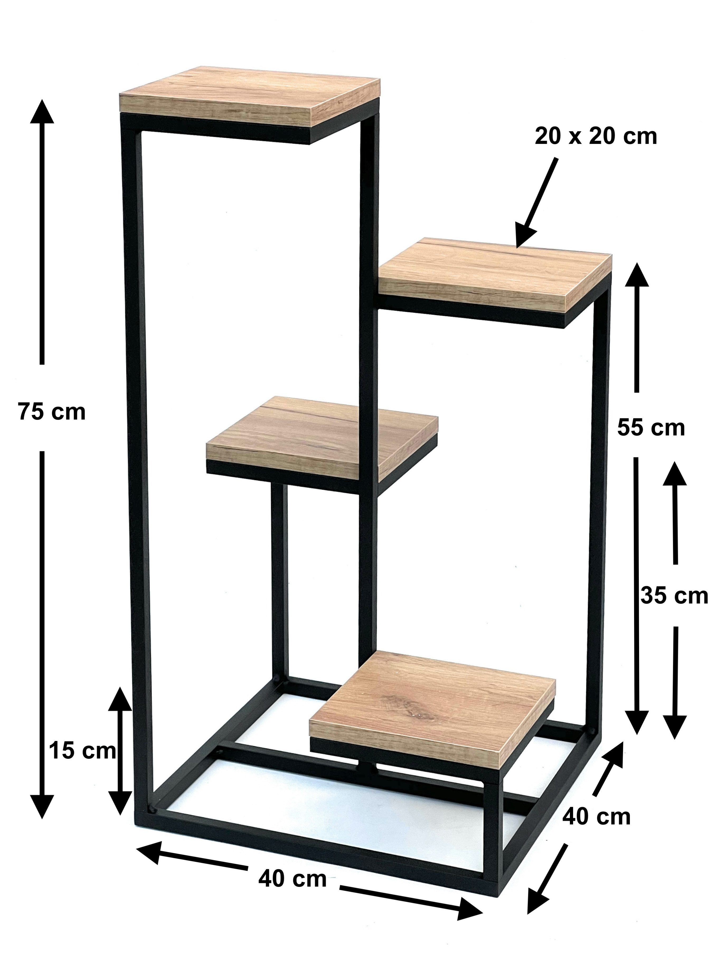 DanDiBo Blumenständer Blumentreppe Metall Schwarz Holz günstig online kaufen