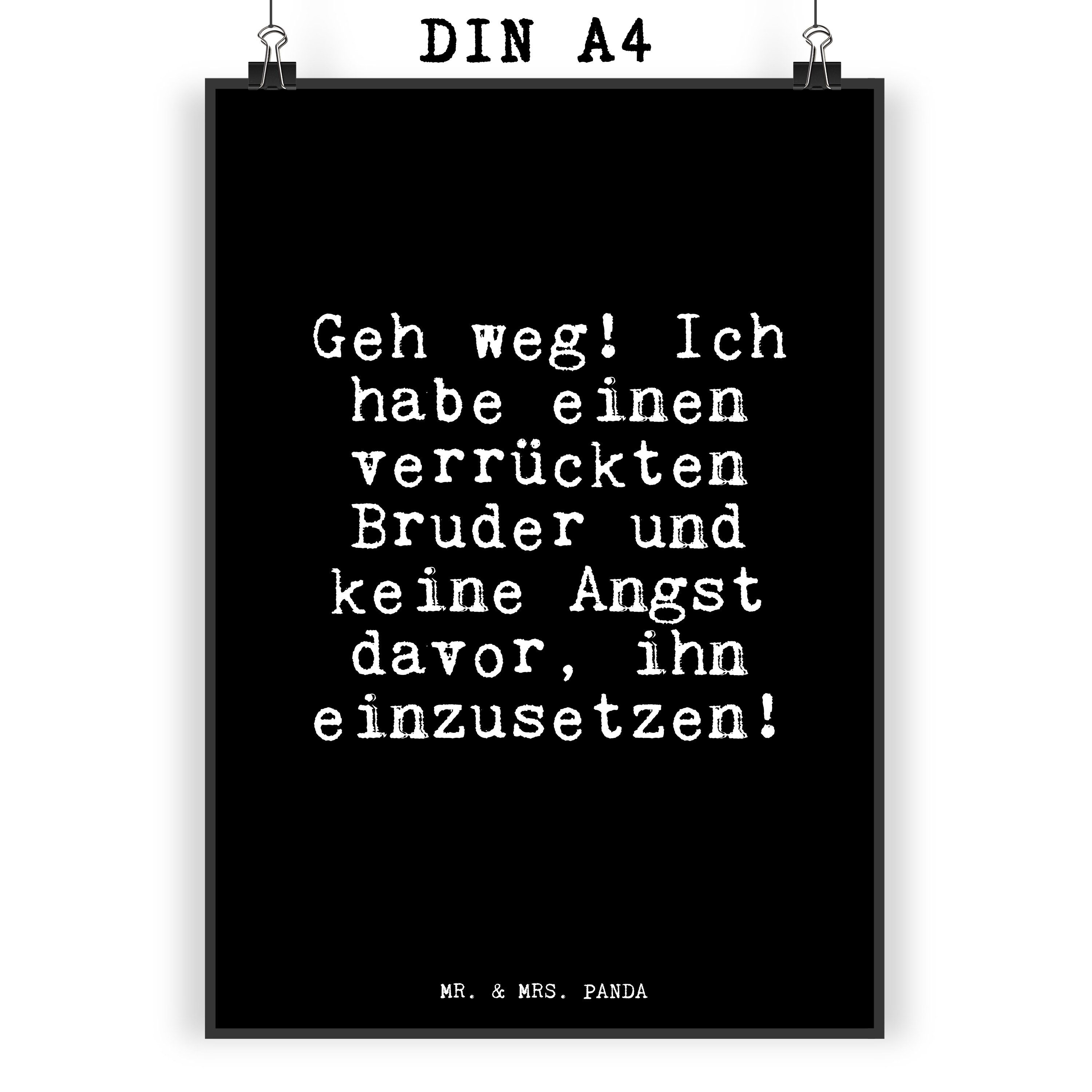 Mr. & Mrs. Panda Poster »Geh weg! Ich habe... Schwarz Geschenk