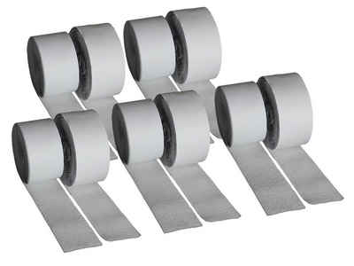 FIXMAN Klett-Klebeband Klettband weiß selbstklebend 10 Rollen Haken und Flausch