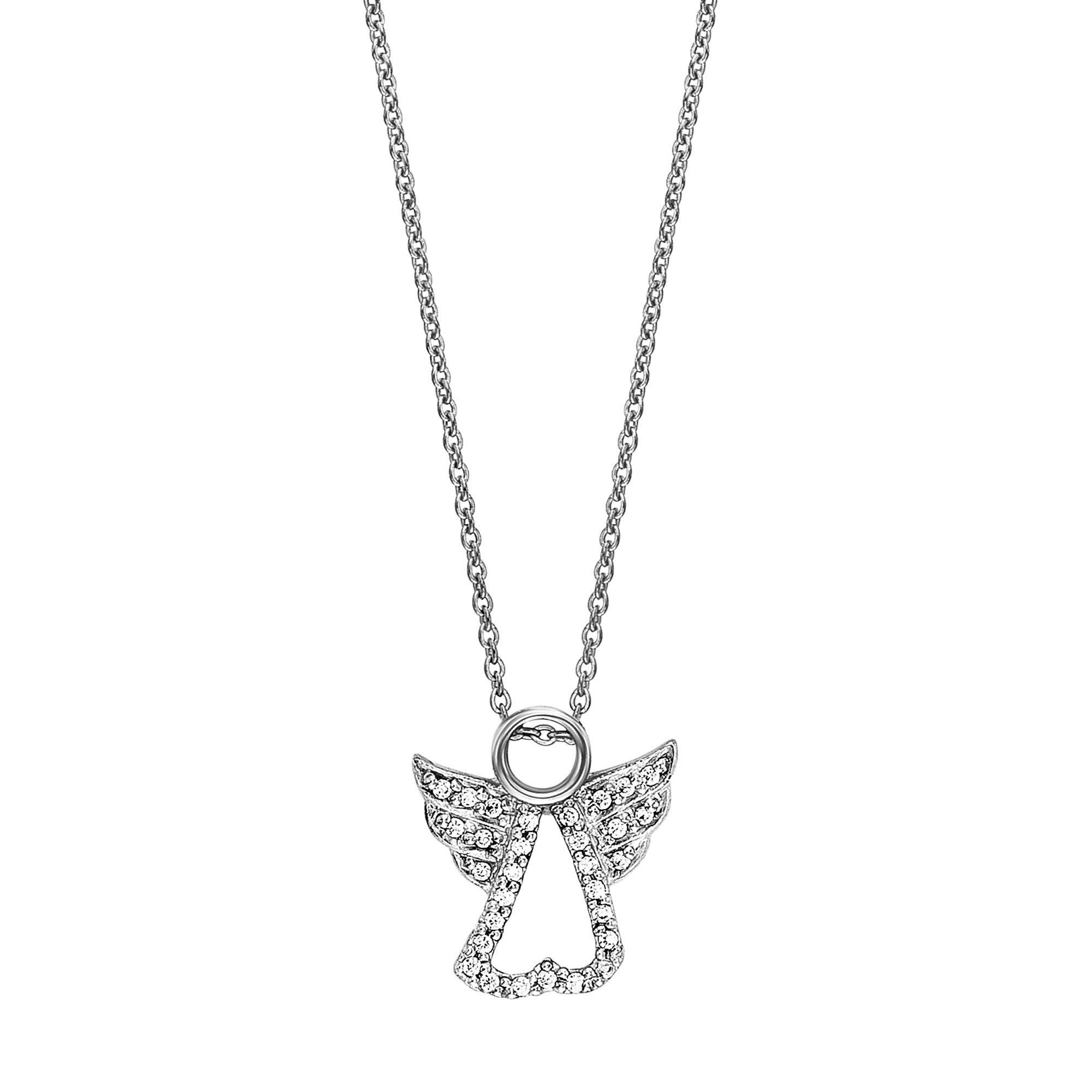 Julie Julsen Kette mit Anhänger 925/- Sterling Silber rhodiniert mit Anhänger Engel