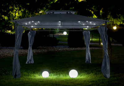 Livotion Pavillon, mit 4 Seitenteilen, mit LED-Beleuchtung, 300x400cm
