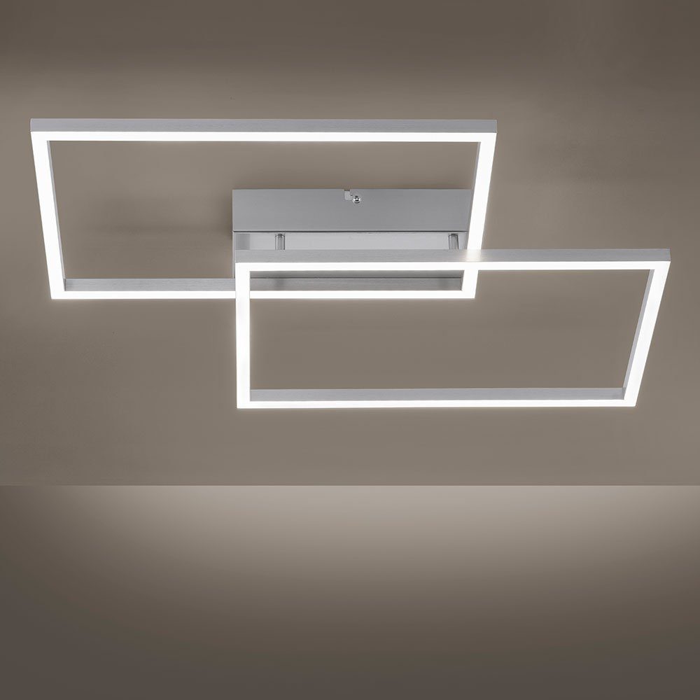 etc-shop LED L Decken silber - Watt Ess Wohn - Deckenleuchte, Design Strahler Tageslicht cm 75 Leuchten 40 FERNBEDIENUNG LED