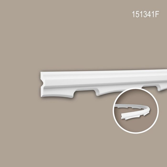 Profhome Flexprofil 151341F (Profilleiste 1-St. Flexible Wandleiste Stuckleiste Zierleiste 2 m) weiß vorgrundiert