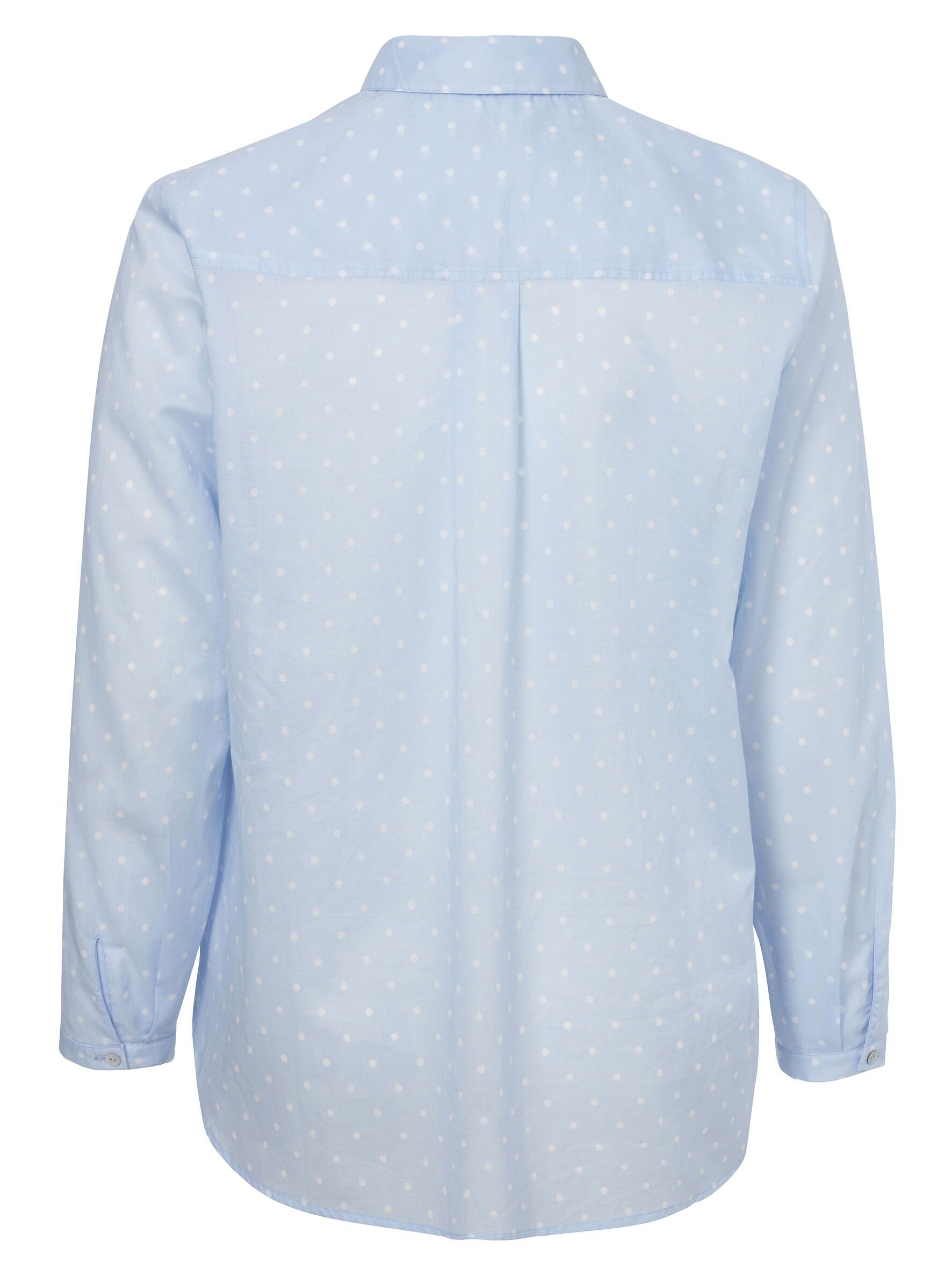 VIA APPIA DUE Langarmbluse Verspielte Bluse mit gepunktetem Allover-Muster günstig online kaufen