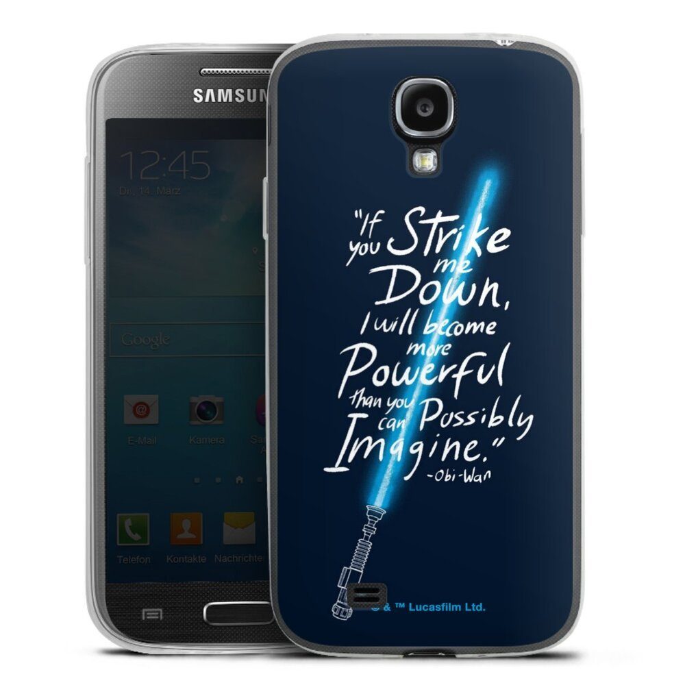 DeinDesign Handyhülle Star Wars Obi-Wan Kenobi Lichtschwert Obi Wan Quote, Samsung  Galaxy S4 Slim Case Silikon Hülle Ultra Dünn Schutzhülle
