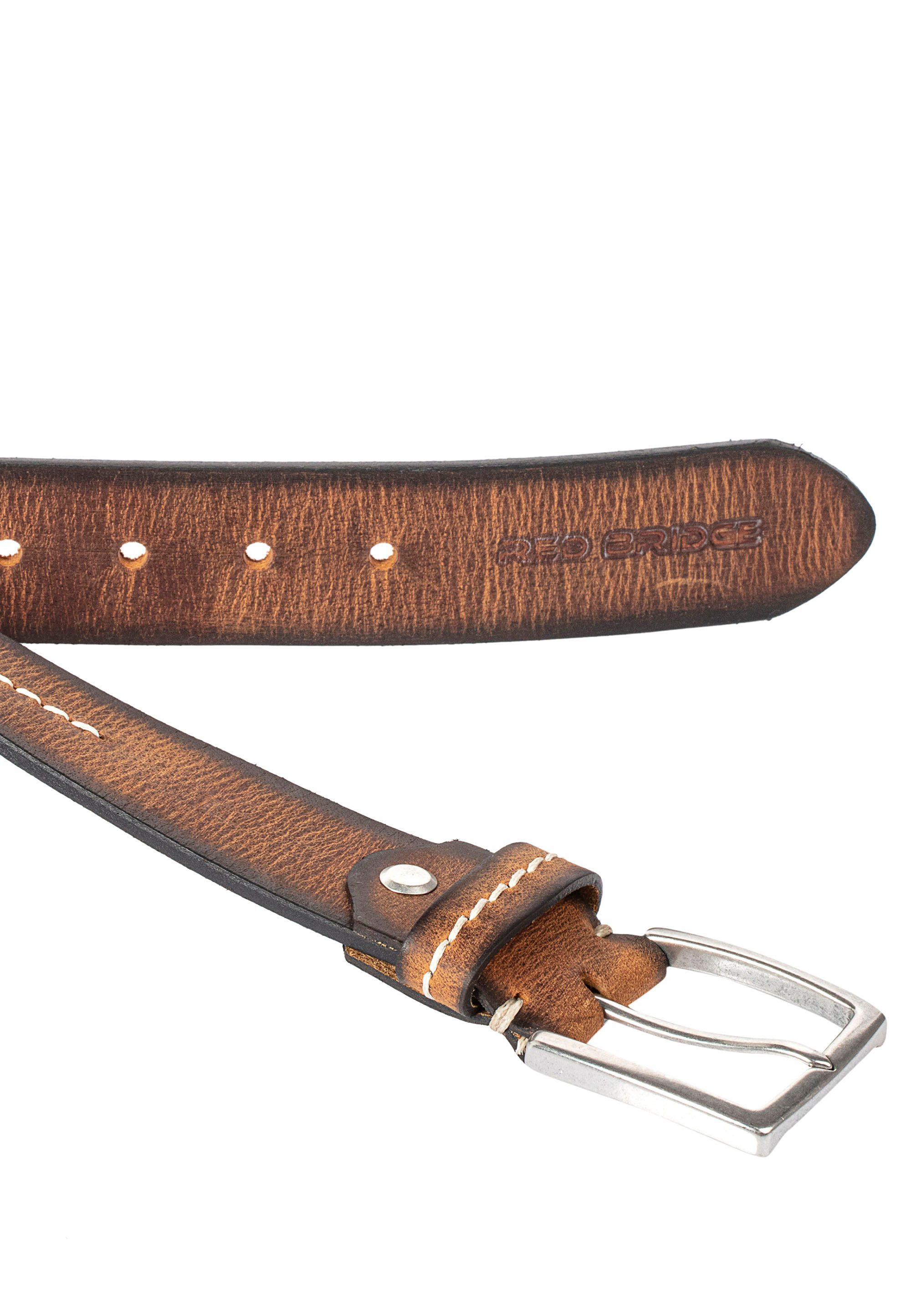 RedBridge Ledergürtel mit Kontrastnaht – Stilvoller Gürtel im Vintage-Look