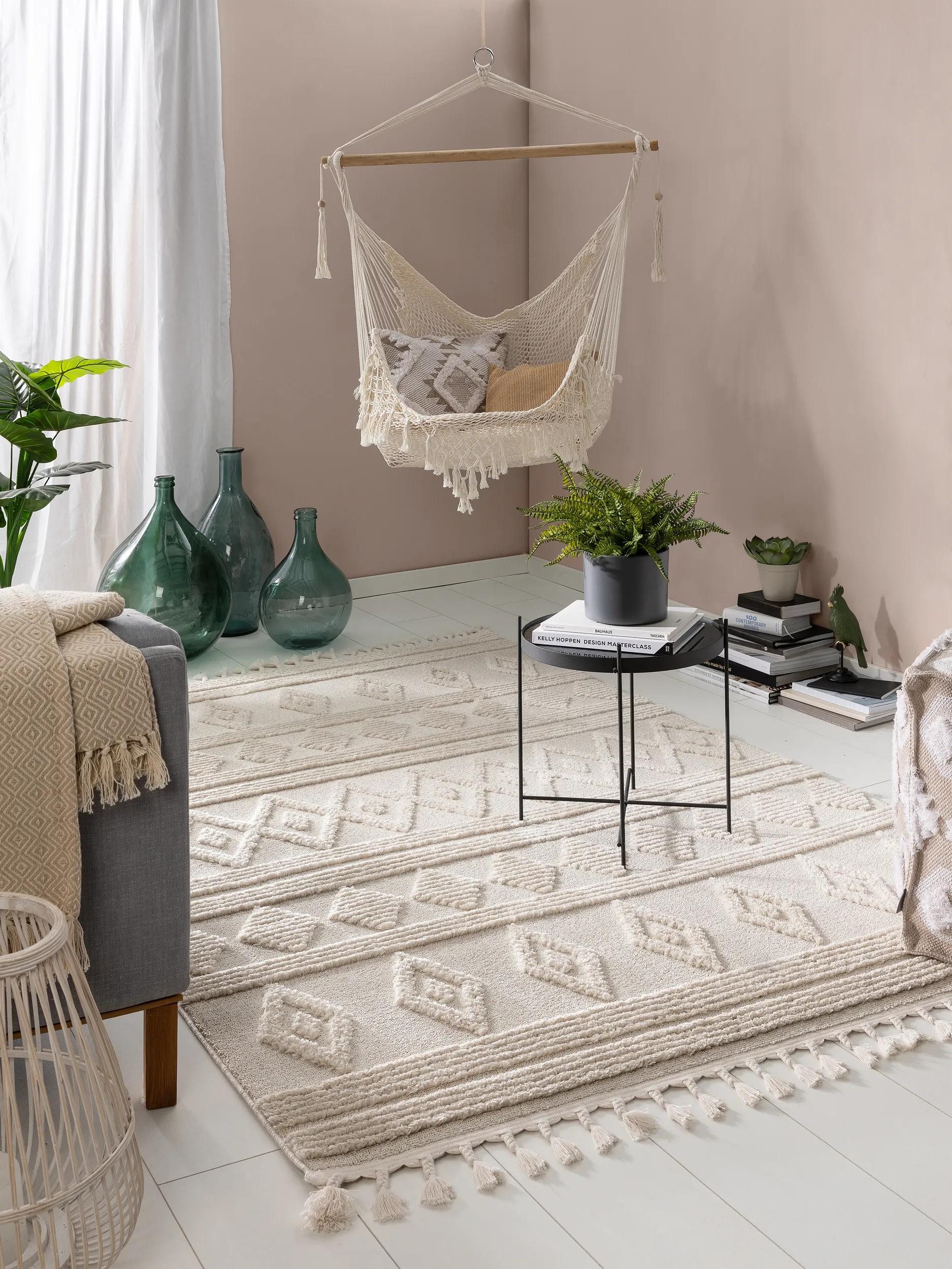 benuta Teppich Oyo, rechteckig, Höhe: 11 mm, Teppich Wohnzimmer, Esszimmer, Schlafzimmer, Flur, Boho, Weich