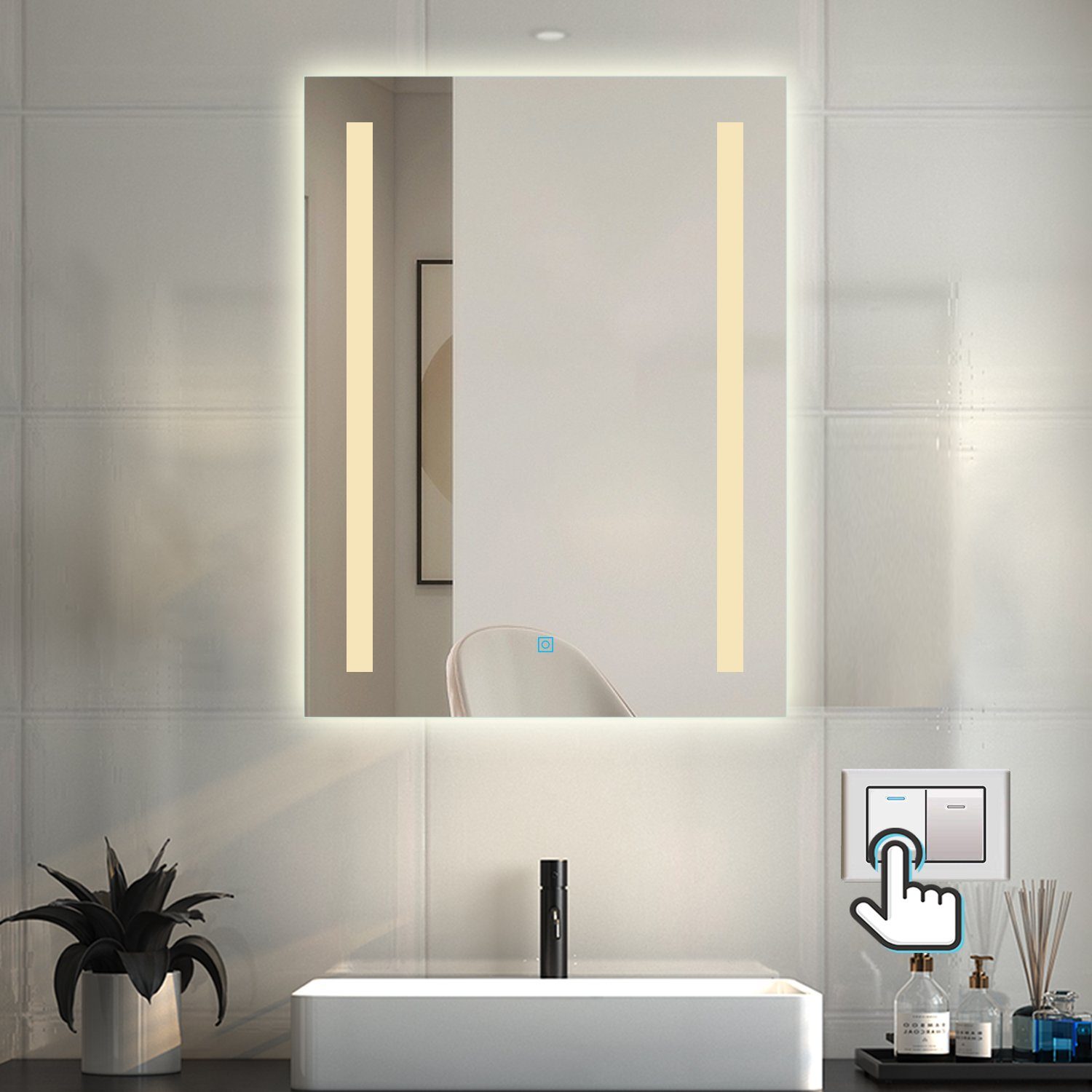 duschspa Badspiegel mit LED Beleuchtung Touch-Schalter günstig online kaufen