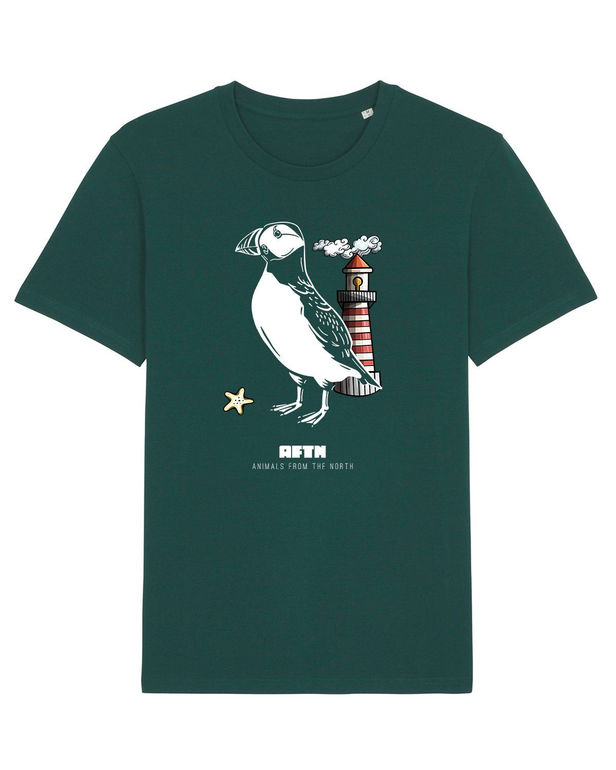 wat? Apparel Print-Shirt [#aftn] Papageientaucher (1-tlg) glazed grün