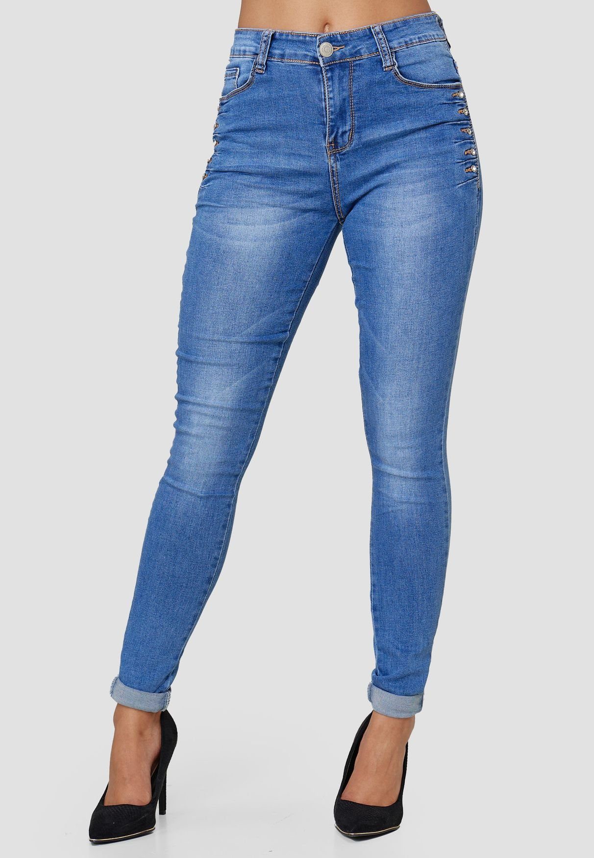 MiSS RJ Skinny-fit-Jeans »3531« (1-tlg) Damen Denim Skinny Jeans Super  Stretch Glitzer Steine Hose Übergröße online kaufen | OTTO