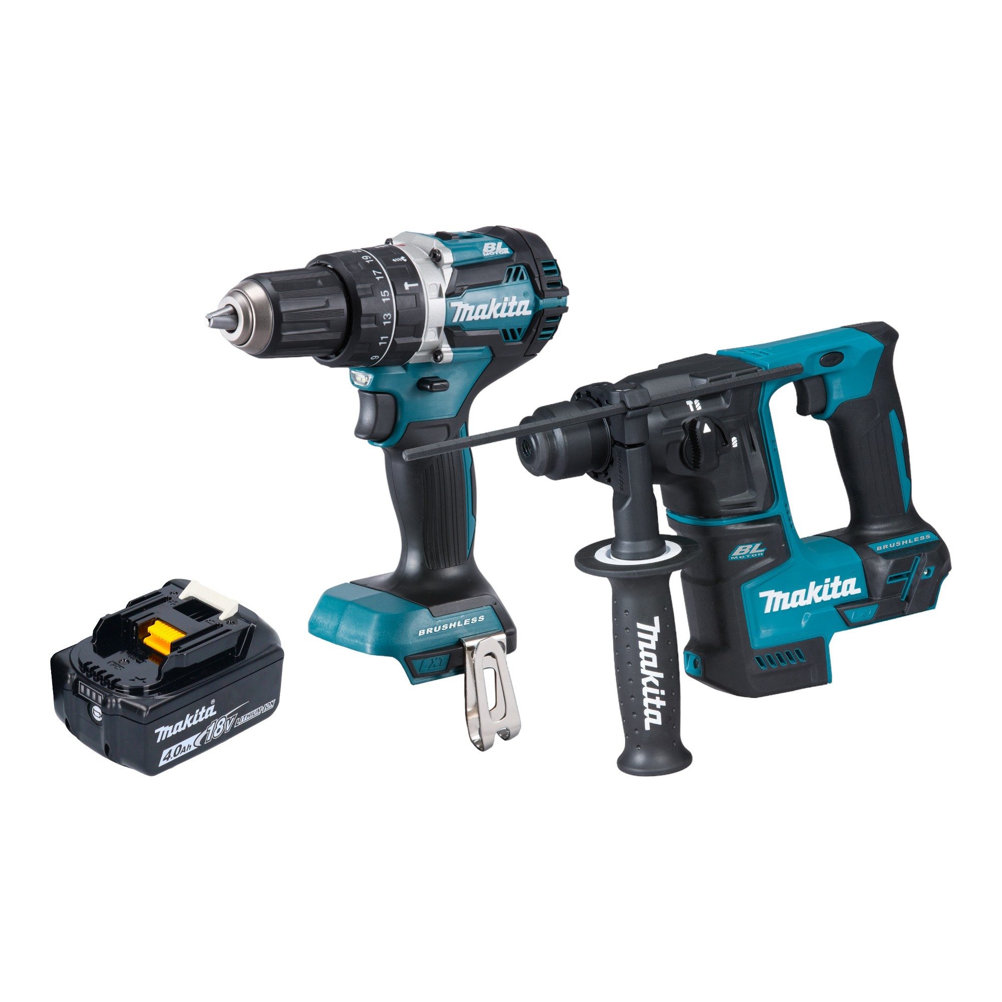 Makita Akku-Schlagbohrschrauber DLX 2278 M1 Akku Kombo Kit + DHP 484 Schlagbohrschrauber 54 Nm + DHR