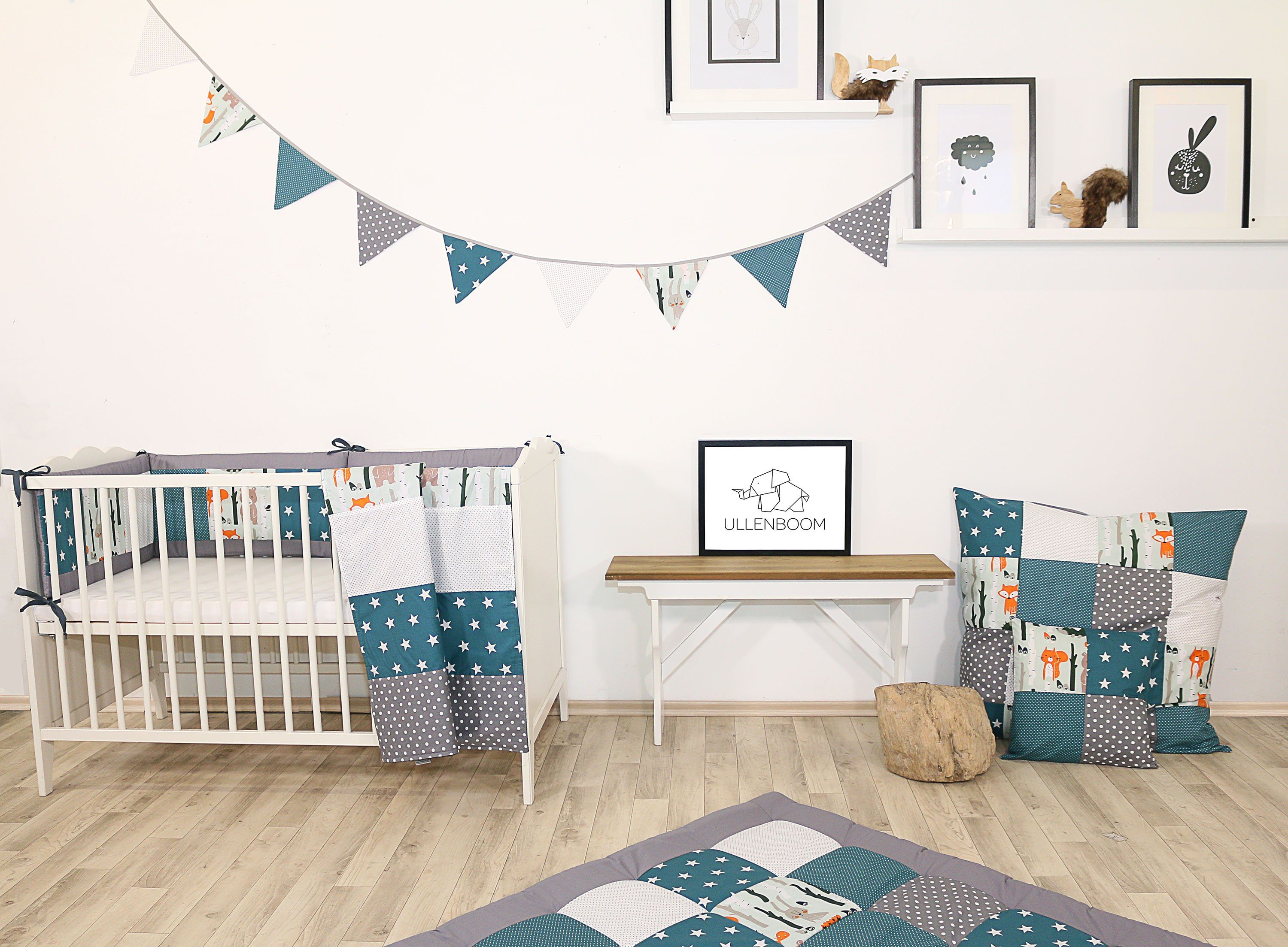 ULLENBOOM ® Kinderbettwäsche Babybettwäsche 2-teilig Waldtiere günstig online kaufen