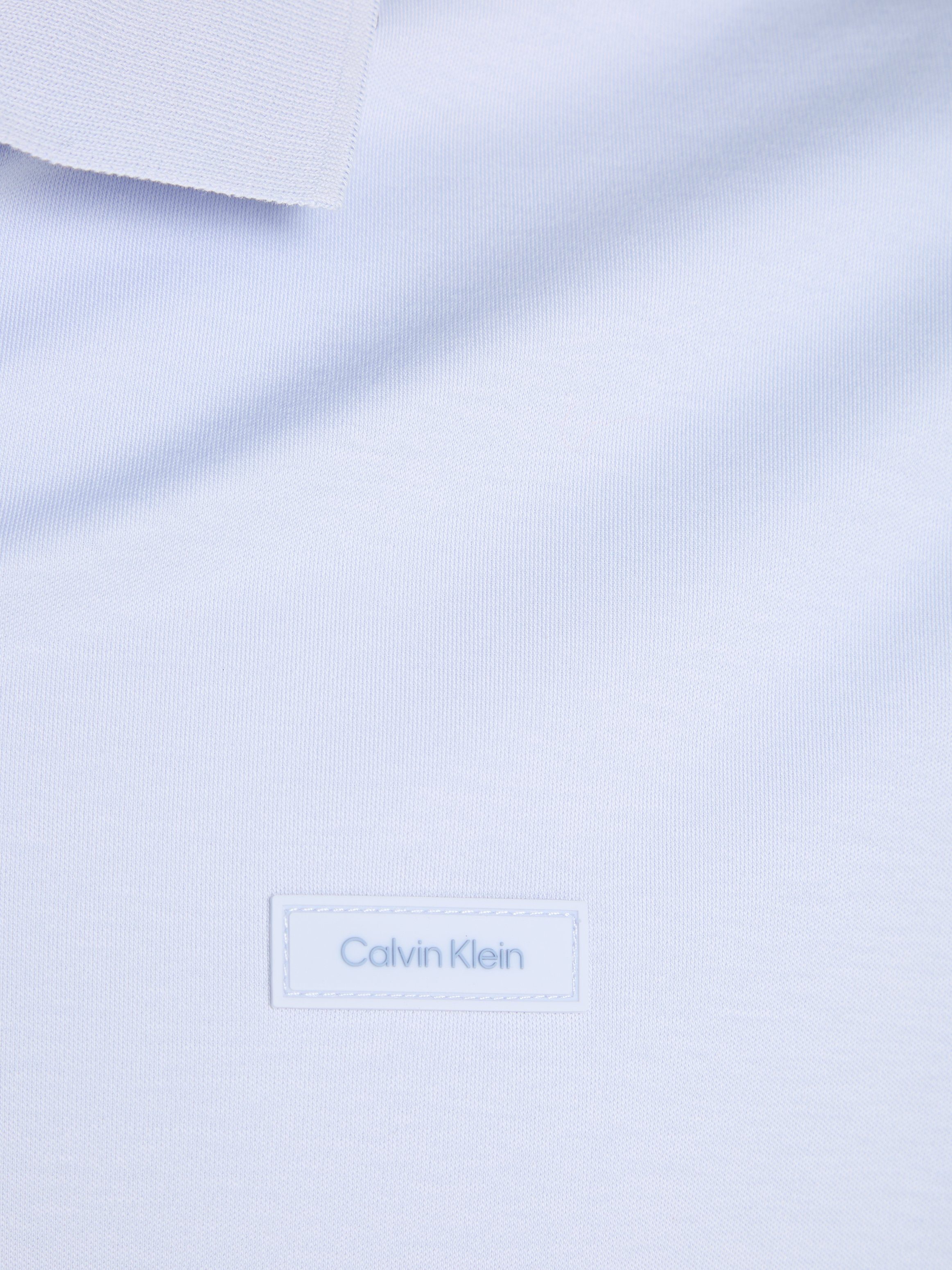 POLO Klein Calvin COTTON Blue Poloshirt SLIM Light SMOOTH