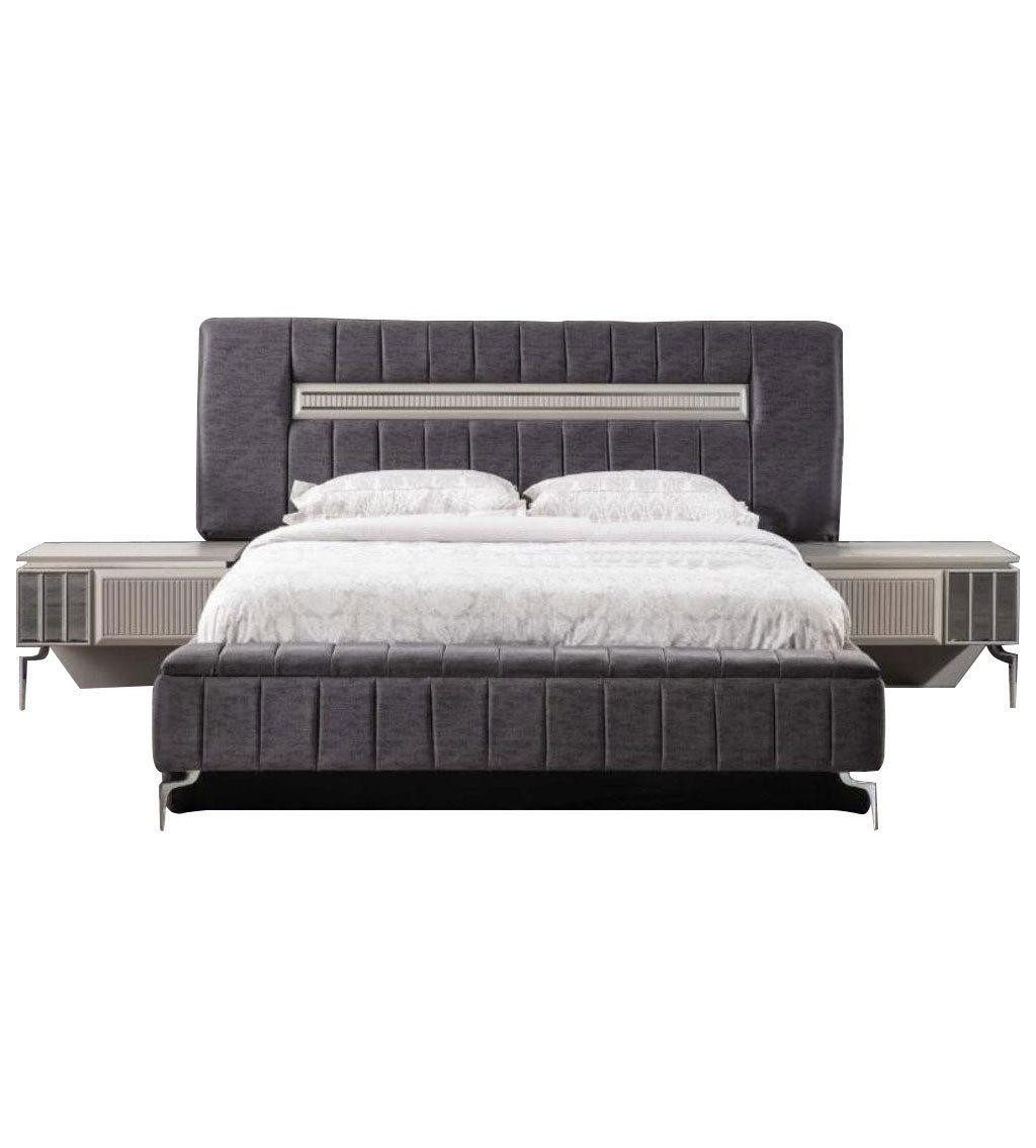 Schlafzimmer-Set Doppelbett Garnitur Nachttische Schlafzimmer Bett 3tlg Bettrahmen