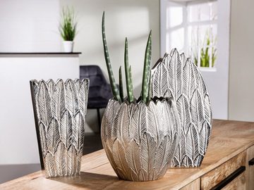 Casablanca by Gilde Dekovase Feder (1 St), Vase aus Aluminium, Dekoobjekt, Tropfenform