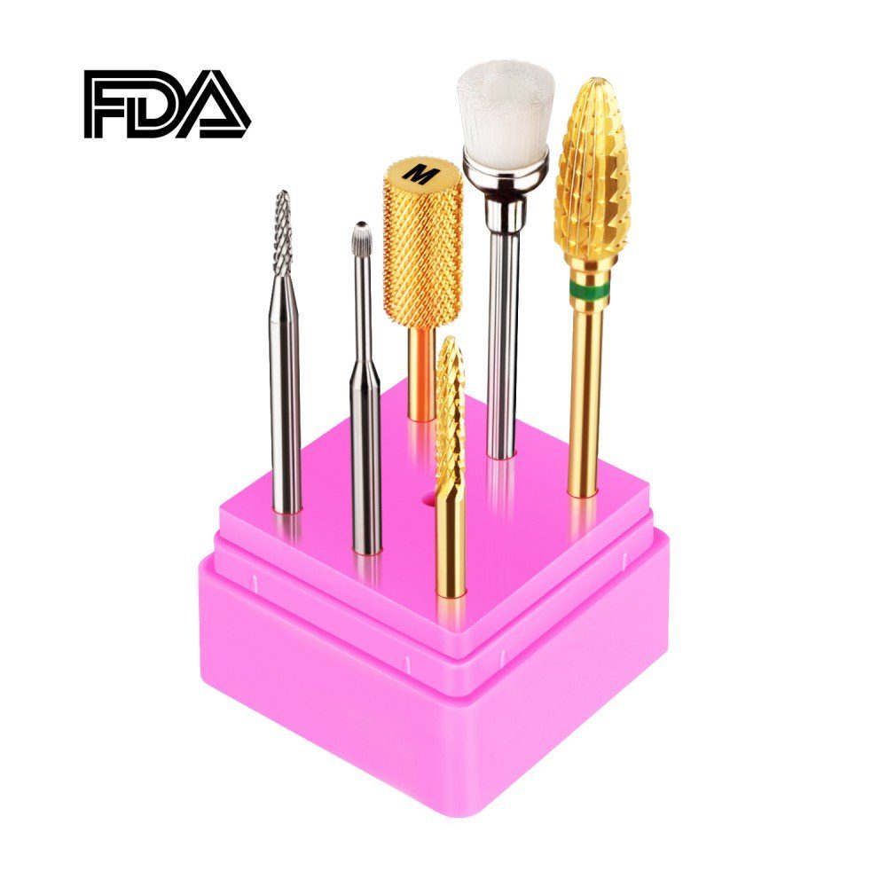 JCMaster Maniküre-Pediküre-Set, 5x Premium Nagelfräser Hartmetall Bits