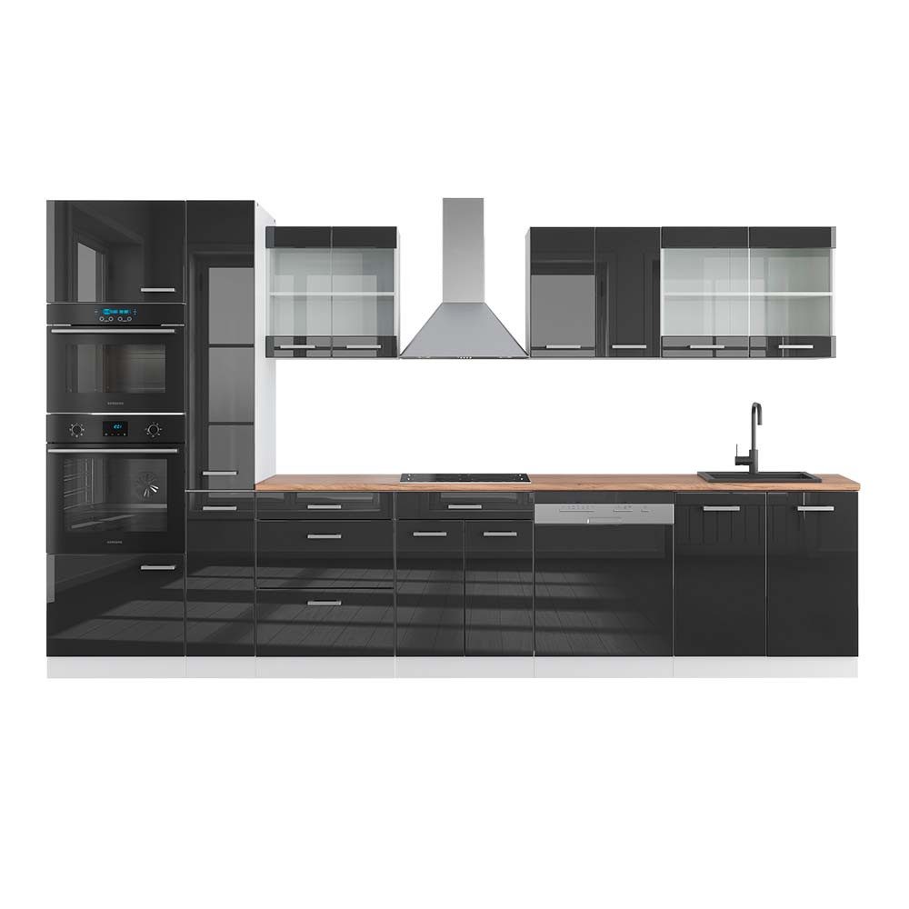 Vicco Küchenzeile R-Line, Anthrazit Hochglanz/Weiß, 350 günstig online kaufen