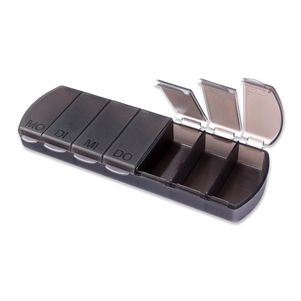 Schramm Pillendose Schramm® Tablettenbox schwarz 11x4 x1,5cm Pillen Tablett günstig online kaufen