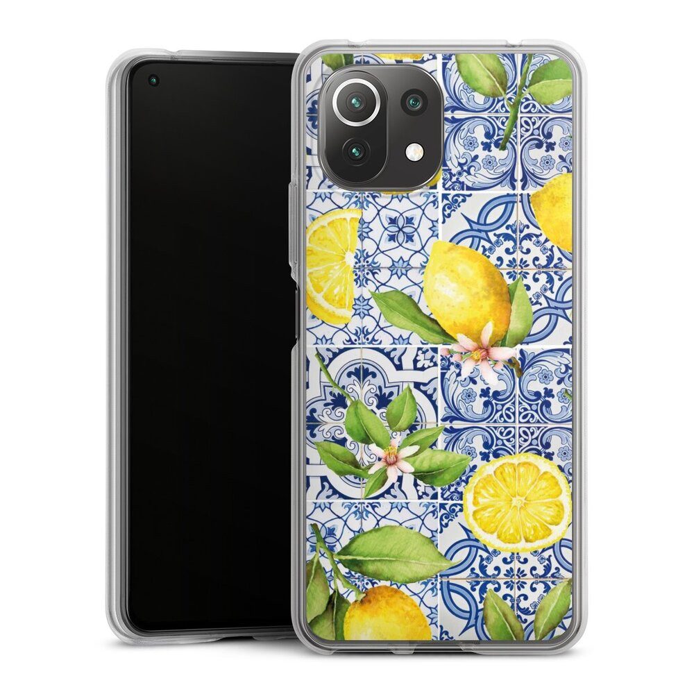 DeinDesign Handyhülle Zitrone Muster Griechenland Griechische Zitronen Muster, Xiaomi Mi 11 Lite 5G Silikon Hülle Bumper Case Handy Schutzhülle