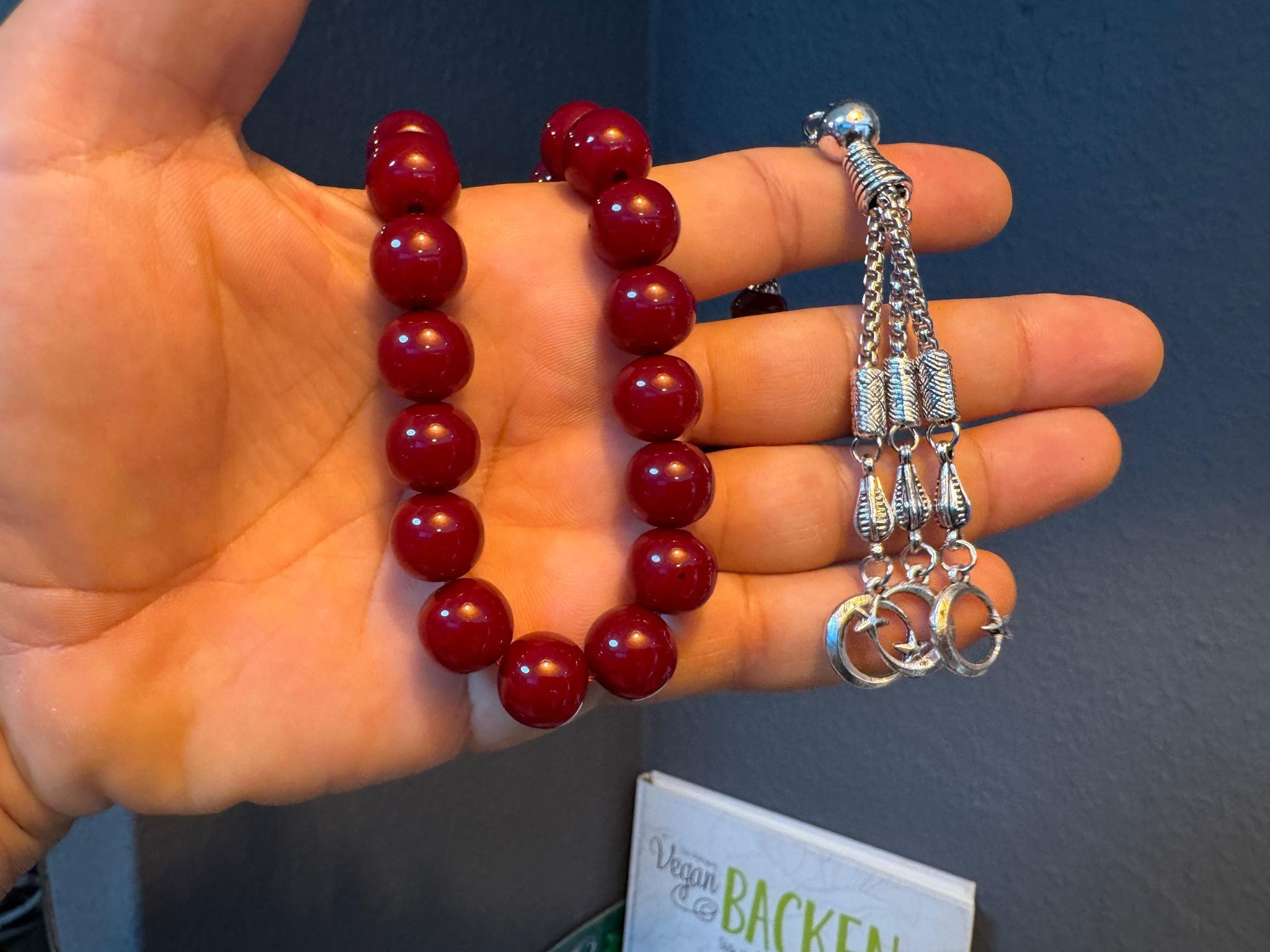 TesbihBid Kettenanhänger Osmanli Kirschrote Gebetskette (Bakalite Subha Ates, Amber Prayerbeads Rosary Faturan, 33-tlg., Die schönsten Geschenke für Männer), Gebetskette Tesbih Misbaha Tasbeeh