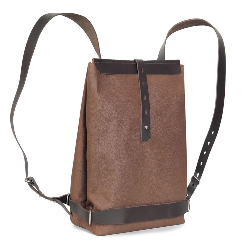 Jahn-Tasche Schulrucksack Lederrucksack Lehrer-Rucksack XL Büffelleder Braun, Jahn-Tasche