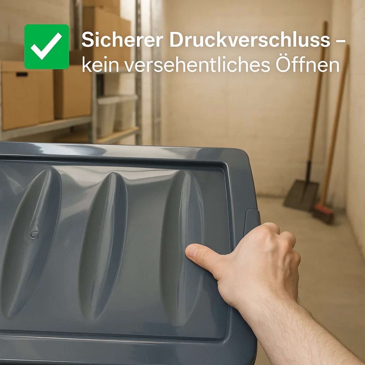 BigDean Aufbewahrungsbox 3x 60 L Plastikboxen mit Deckel groß Budget Kunsts günstig online kaufen