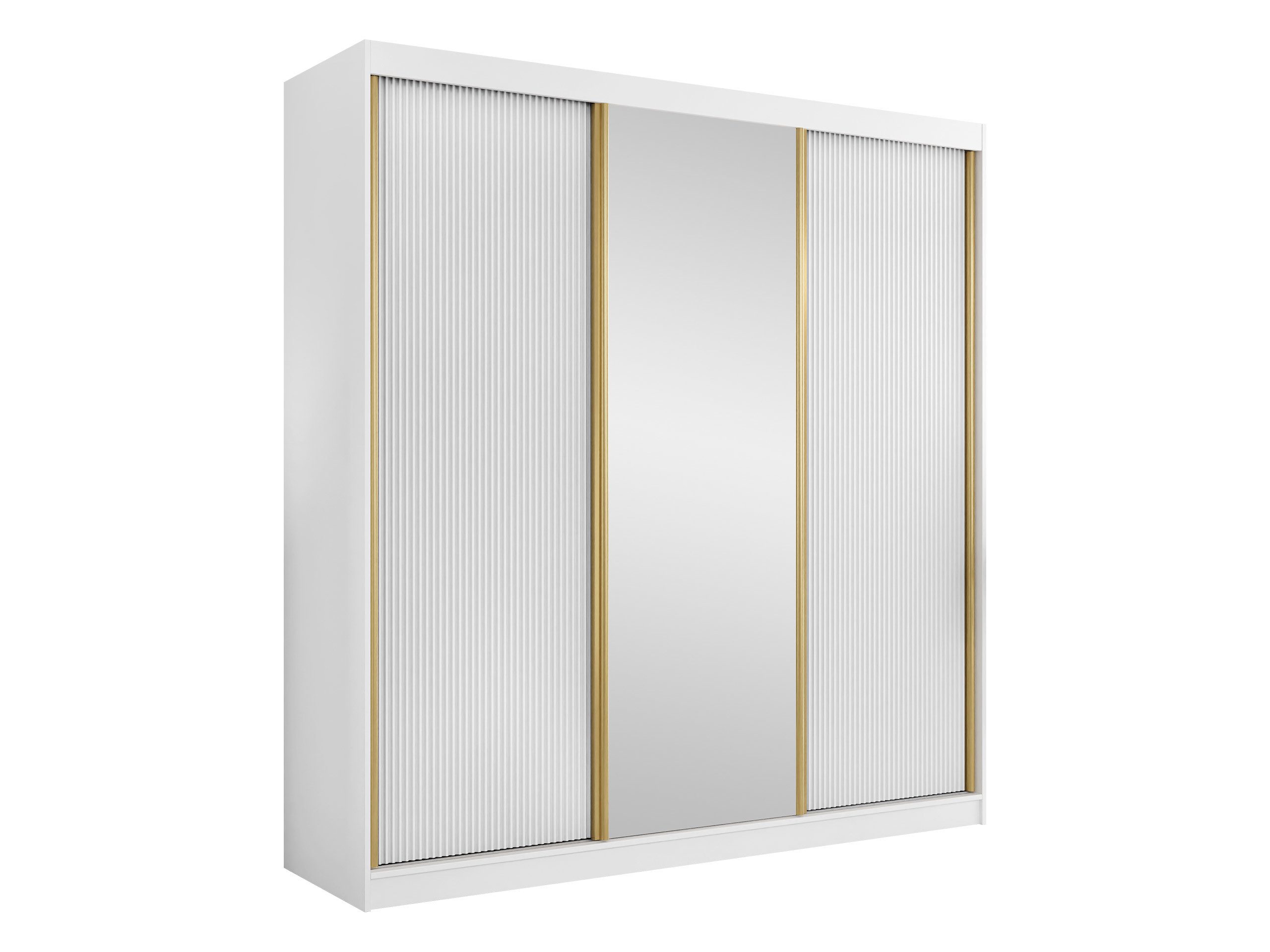 MIRJAN24 Kleiderschrank Tireno 3D (mit drei Schiebetüren) Griffe in Form vo günstig online kaufen