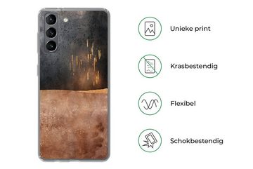 MuchoWow Handyhülle Abstrakt - Gold - Design, Phone Case, Handyhülle Samsung Galaxy S21, Silikon, Schutzhülle
